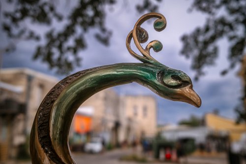A Georgetown Riddle 🦚

I guard no door,
but I know the way.

Find me first.
Walk beyond me.
Turn where the street grows narro...