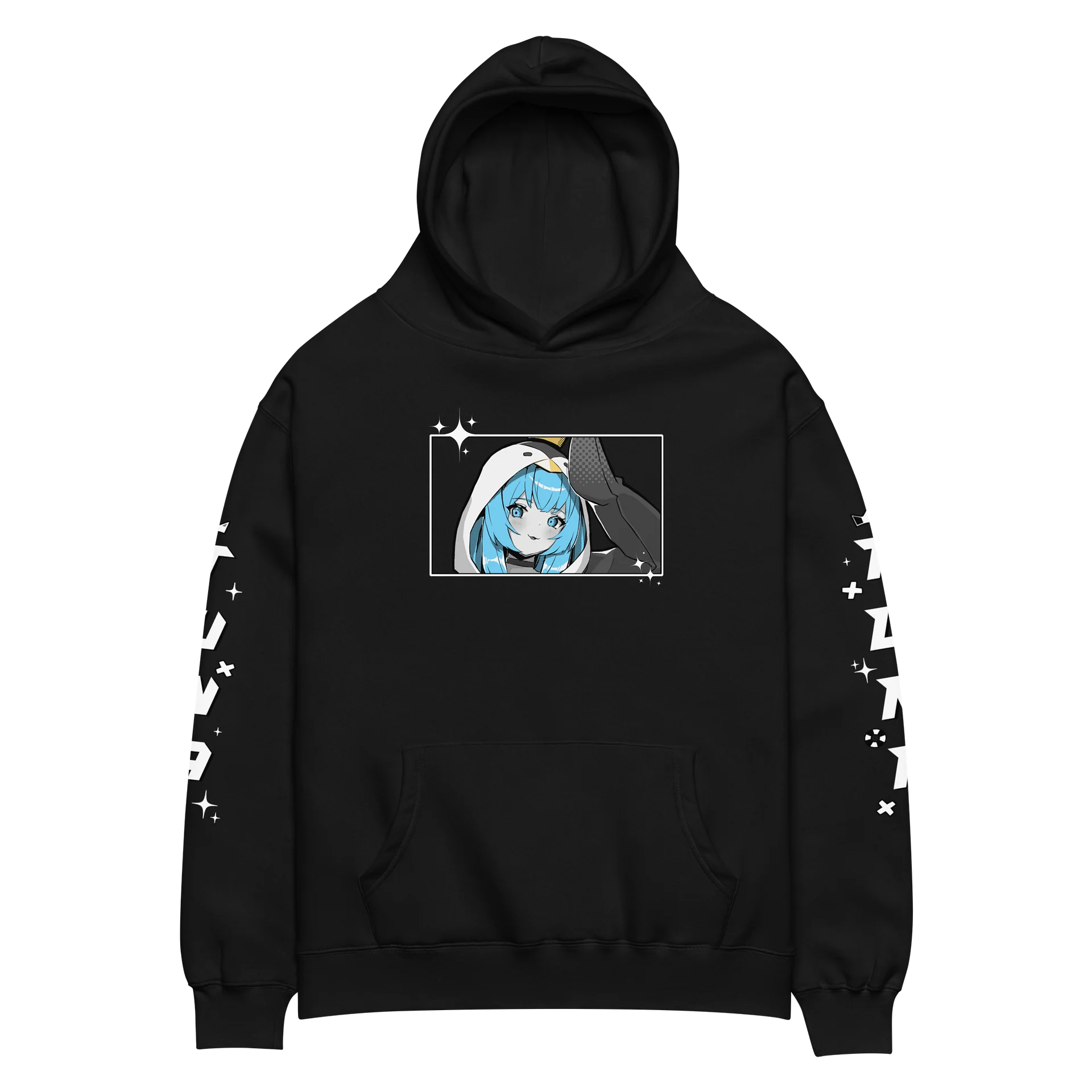 Black & Blue Hoodie Oversized Premium Unisex product image (3)