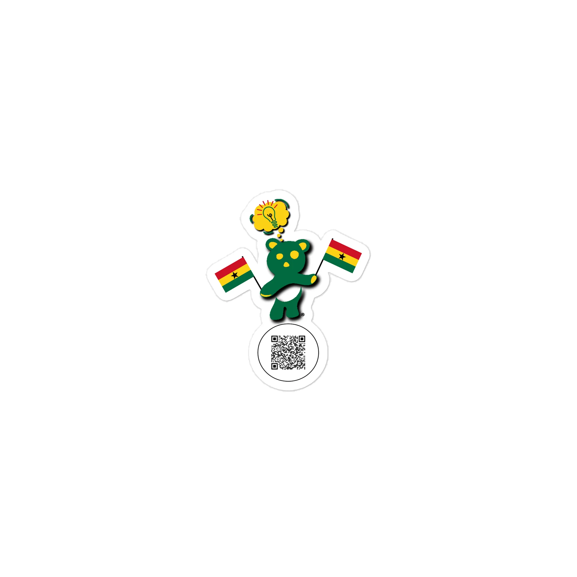 Ghana — Country Bear Sticker | BehrBrained Media product image (1)