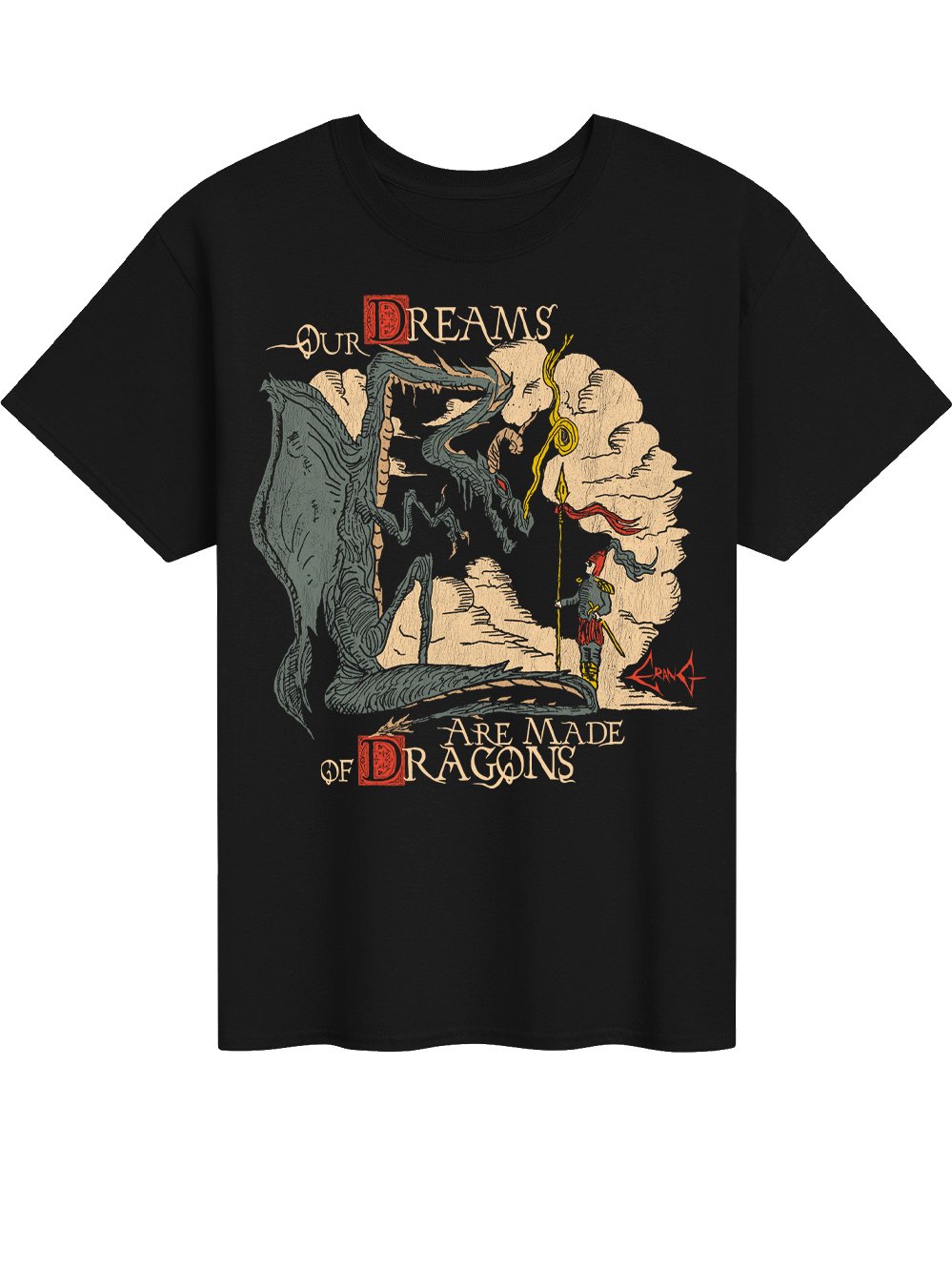 *New* Our Dreams are made of Dragons - Classic T-Shirt (Black) product image (1)
