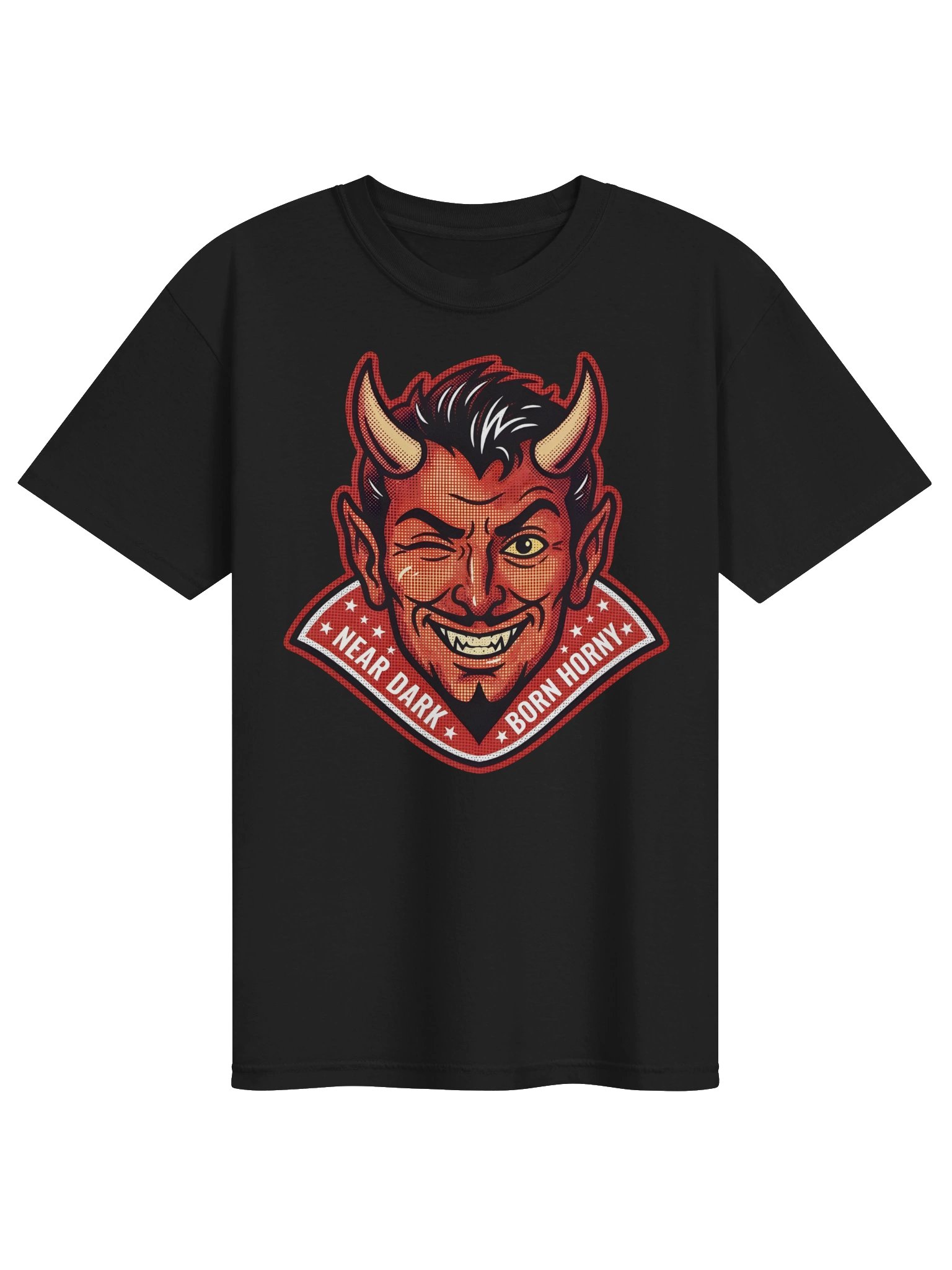 BORN HORNY Devil Badge Tee product image (4)