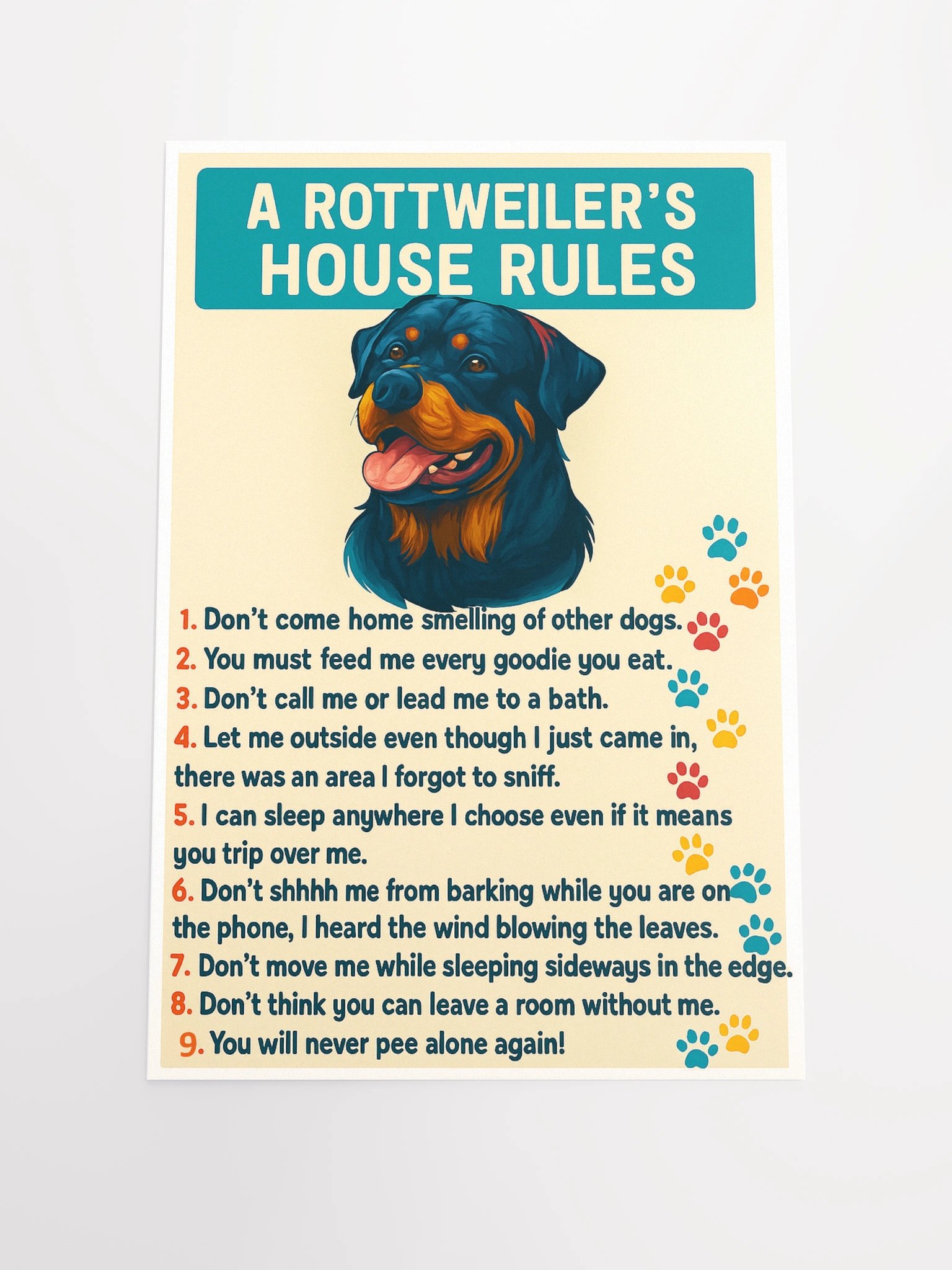 Rottweiler House Rules Poster product image (3)