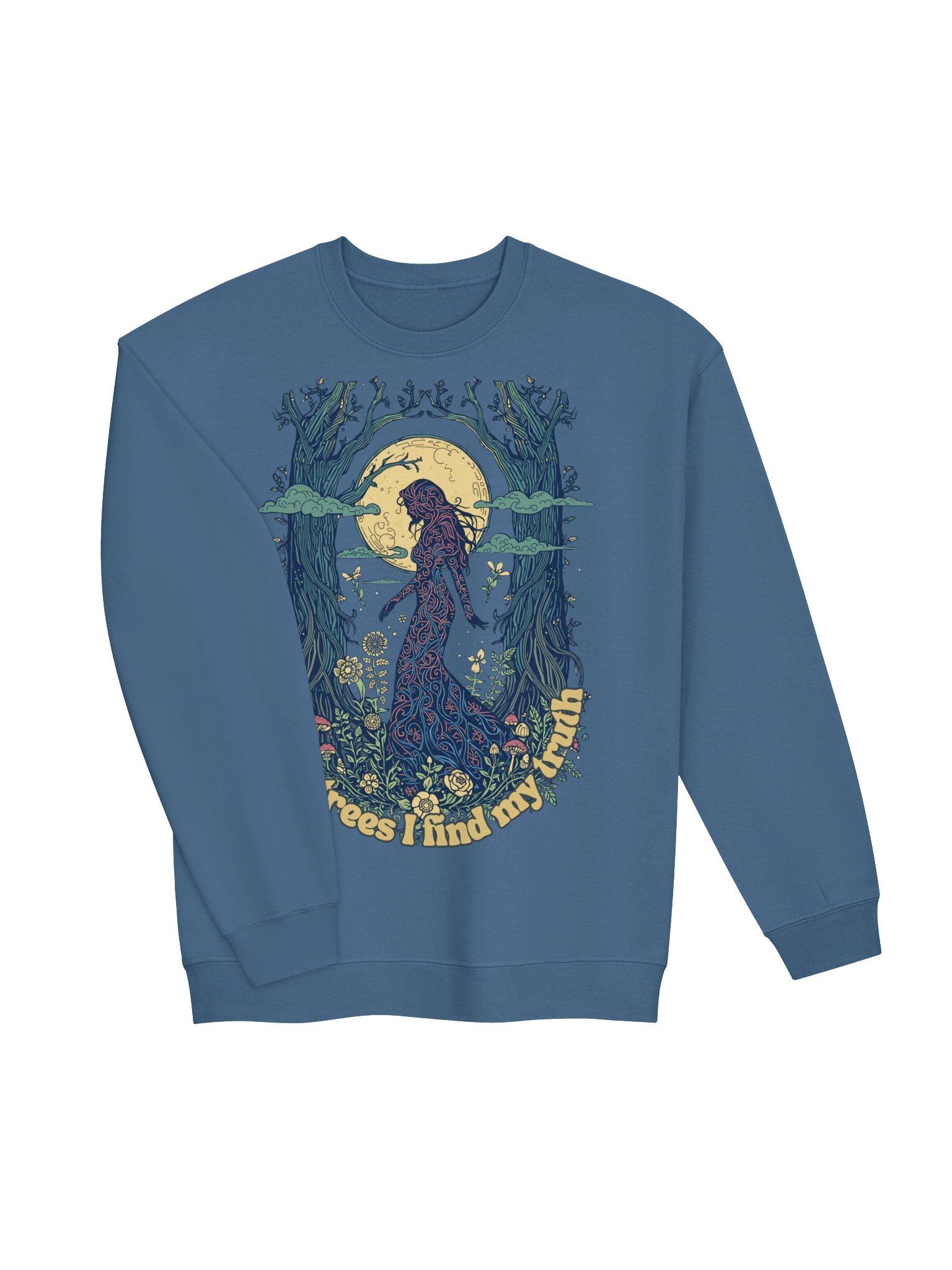 Moonlit Nature Silhouette Sweatshirt, "In the Trees" Forest Goddess Graphic product image (24)