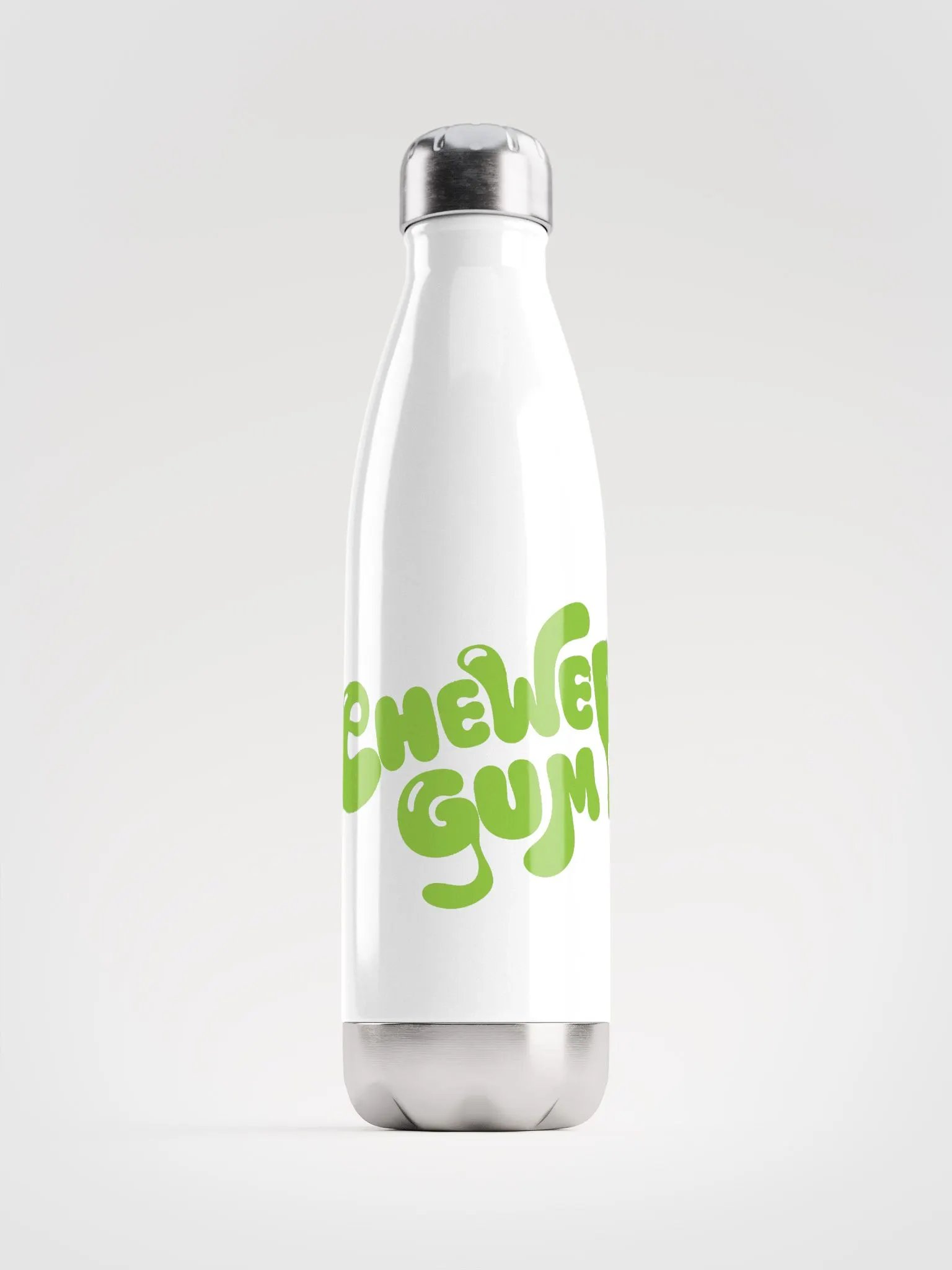Chewed Gum Steel Water Bottle in Lime Green product image (1)