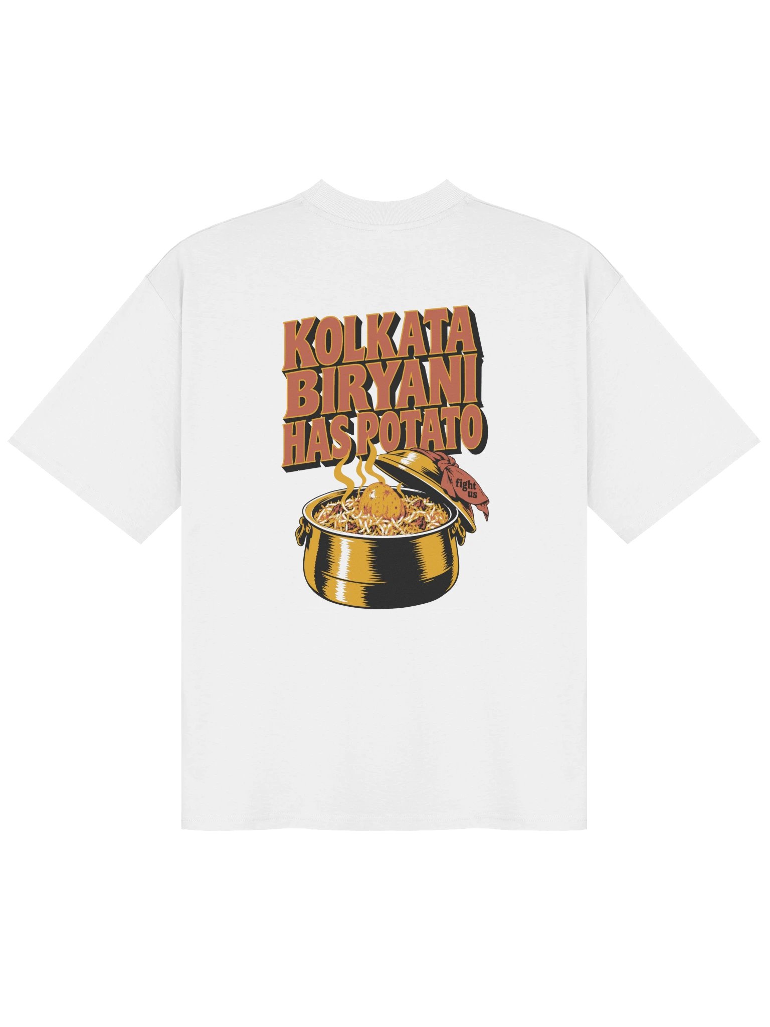 Kolkata Biryani Has Potato (Oversized Tee, Back Print) product image (3)