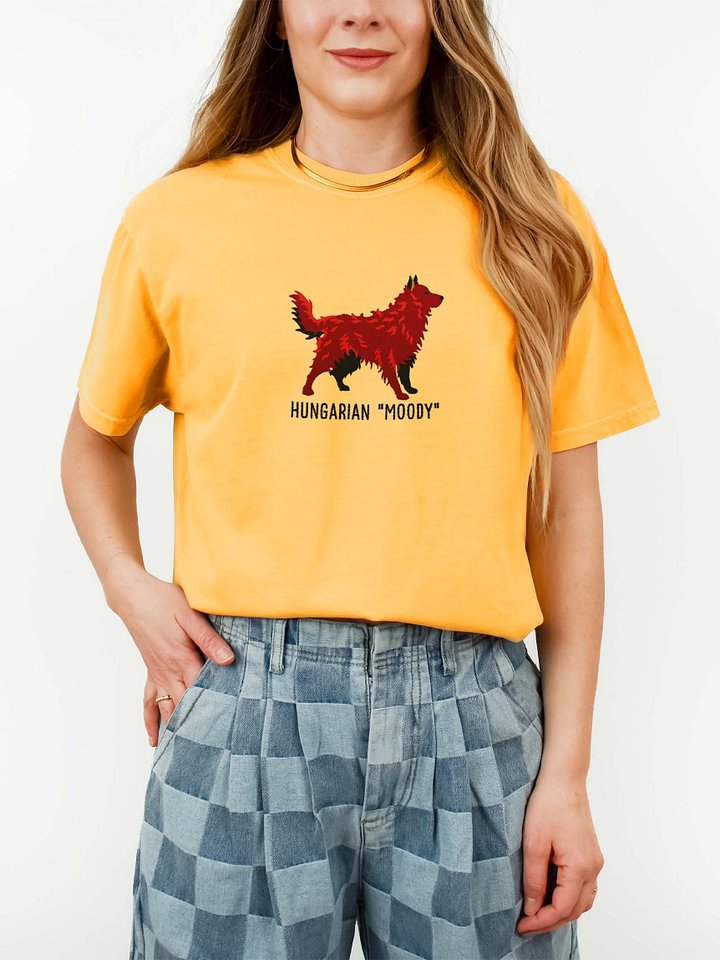 Hungarian Moody T-Shirt(Embroidered) of a Hungarian Mudi(Red) product image (2)