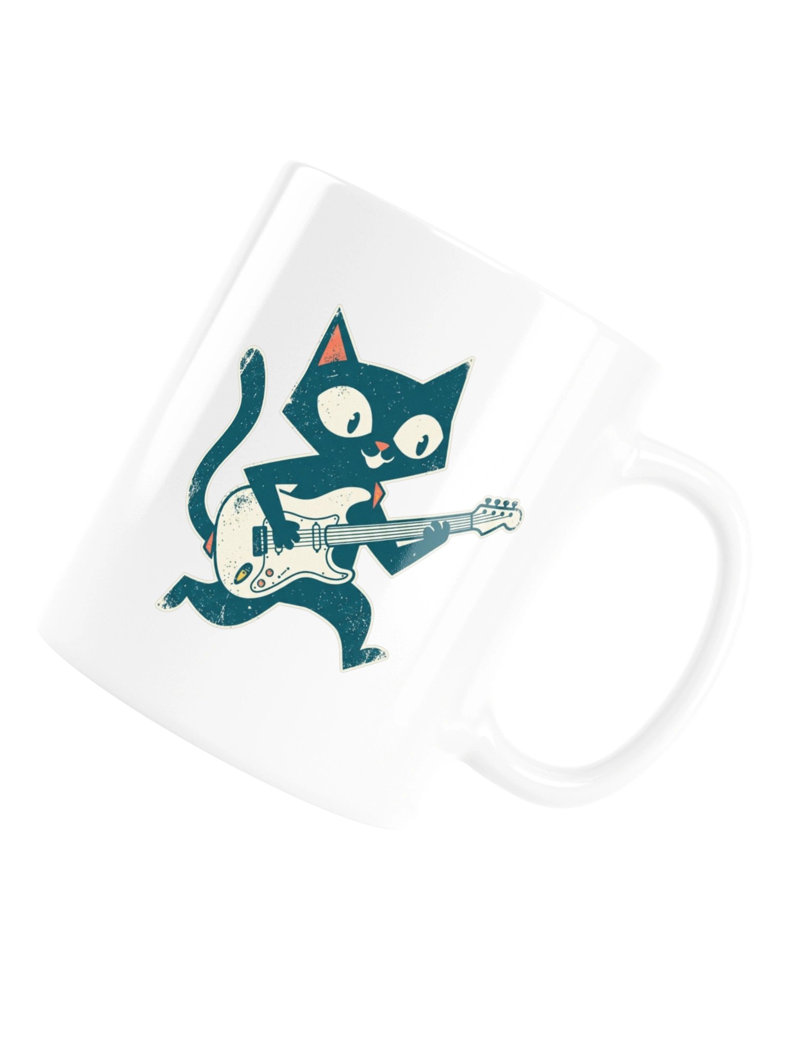 Retro Cat Playing Electric Guitar Mug – Vintage Rock Cat Coffee Mug, Funny Guitarist Gift for Cat Lovers product image (17)