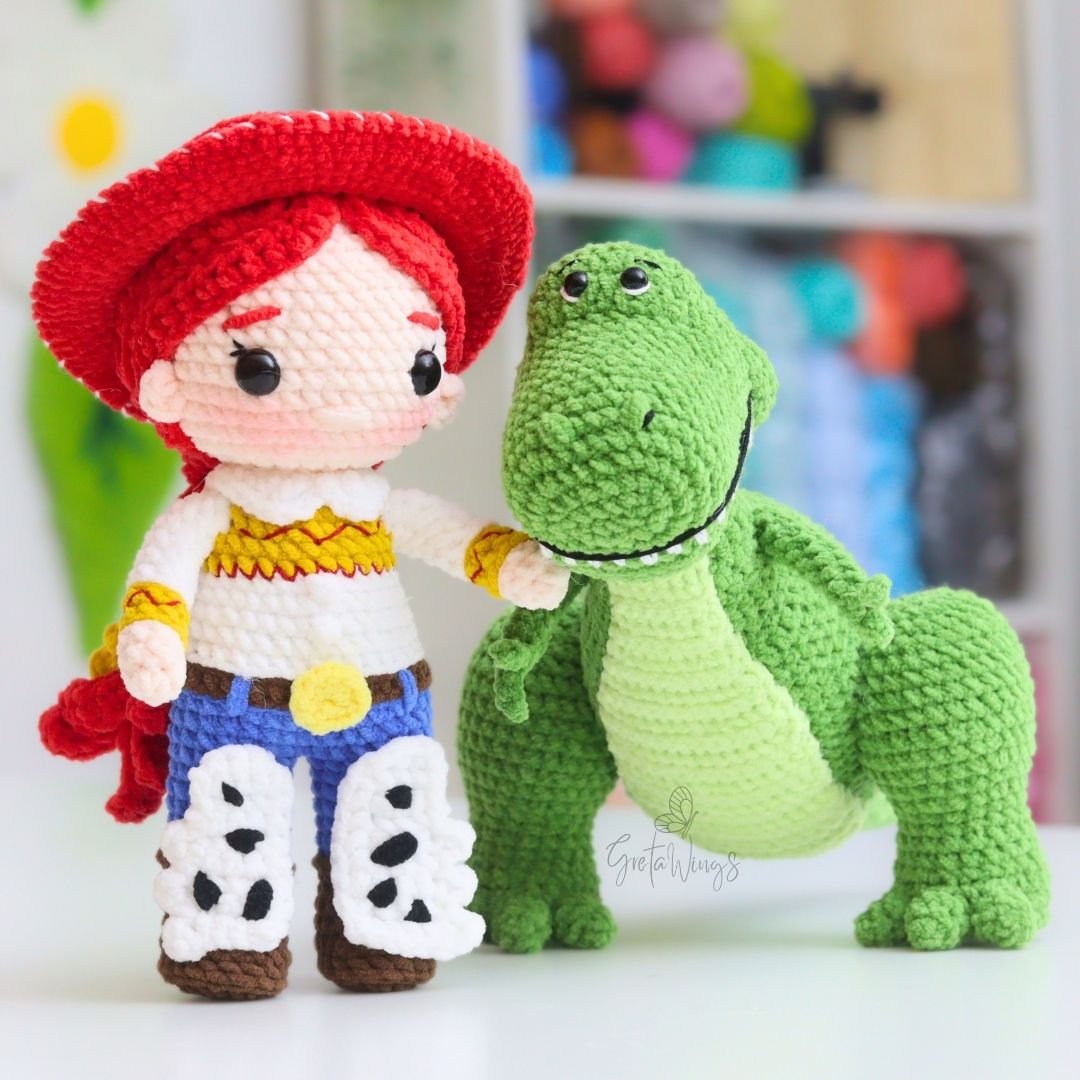 Toy Story Inspired Amigurumi Patterns Combo - T-Rex, Woody, and Jessie (3 PDF) product image (4)