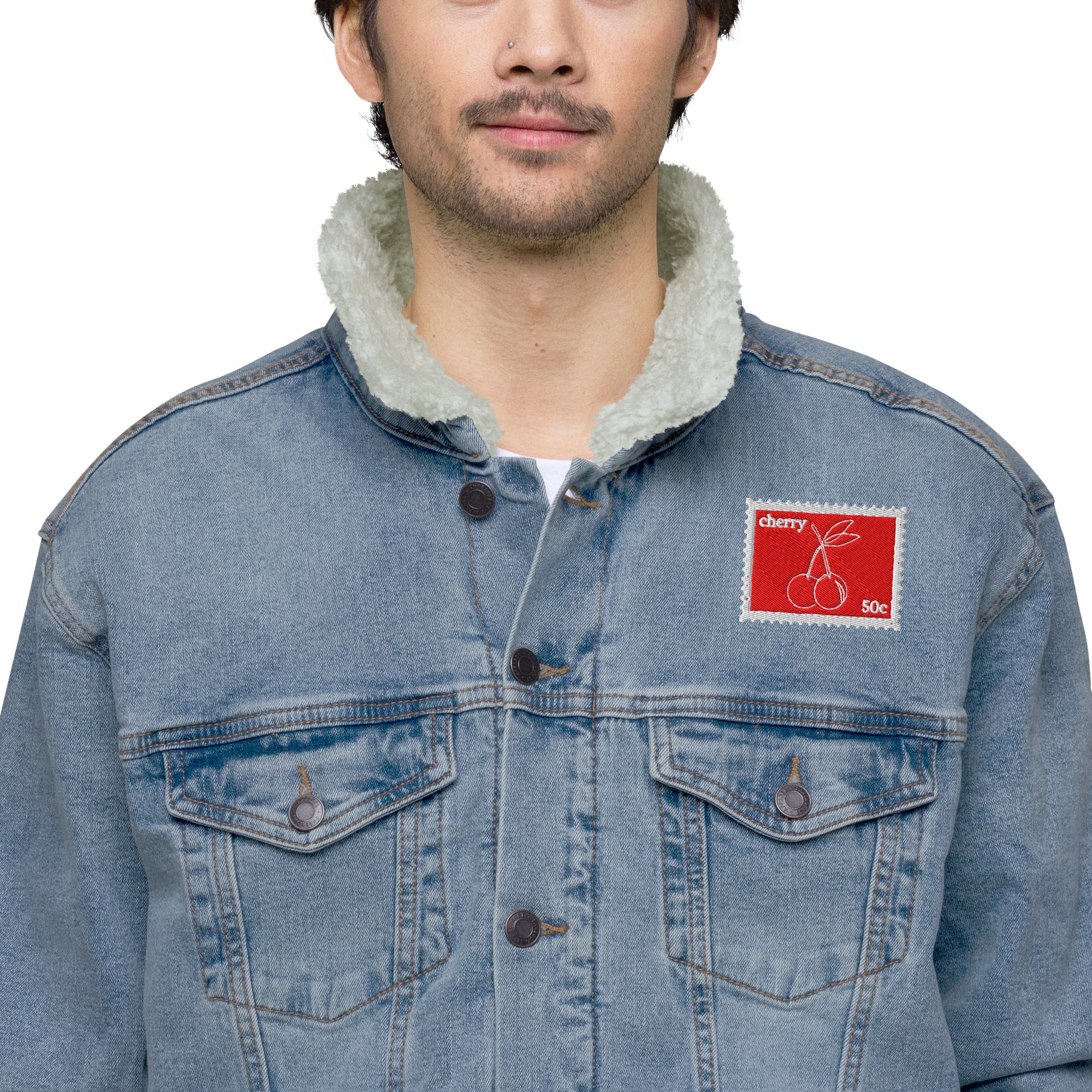 Cherry Sherpa Denim Jacket product image (9)