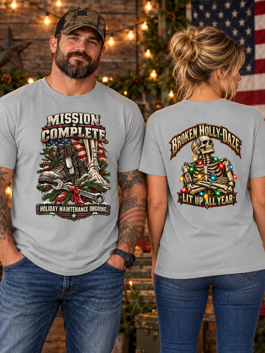 Veteran Christmas Shirt — Mission Complete, Holiday Maintenance Ongoing | Broken Sleigh™ product image (1)