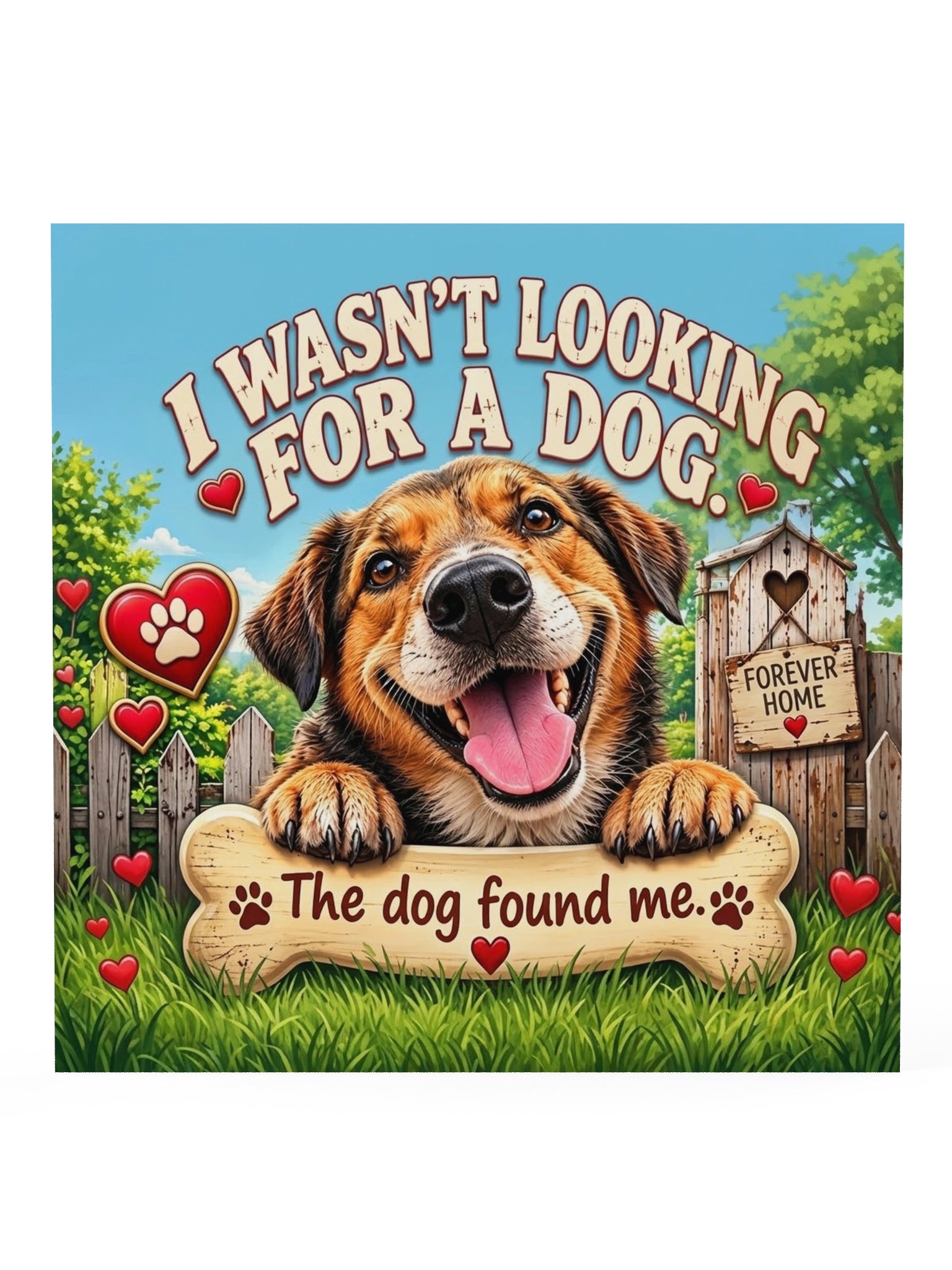 The Dog Found Me Forever Home Dog Rescue Poster product image (1)