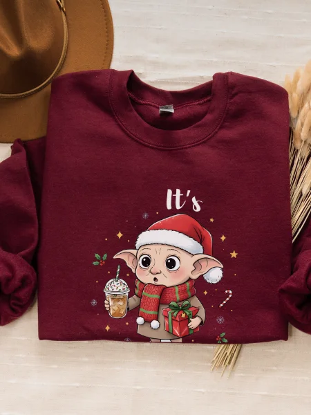 House Elf Magical Yule Christmas Cozy Minimalist Sweatshirt product image (3)