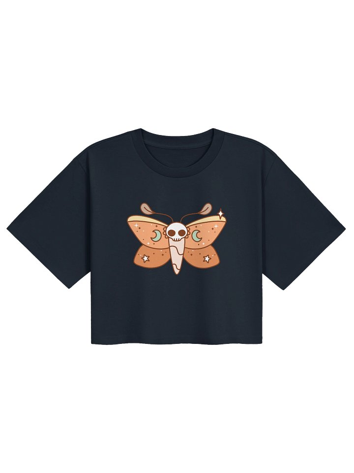 Moonlit Wings Crop Tee | Celestial Moth Vintage Boho Character Crop Top product image (9)