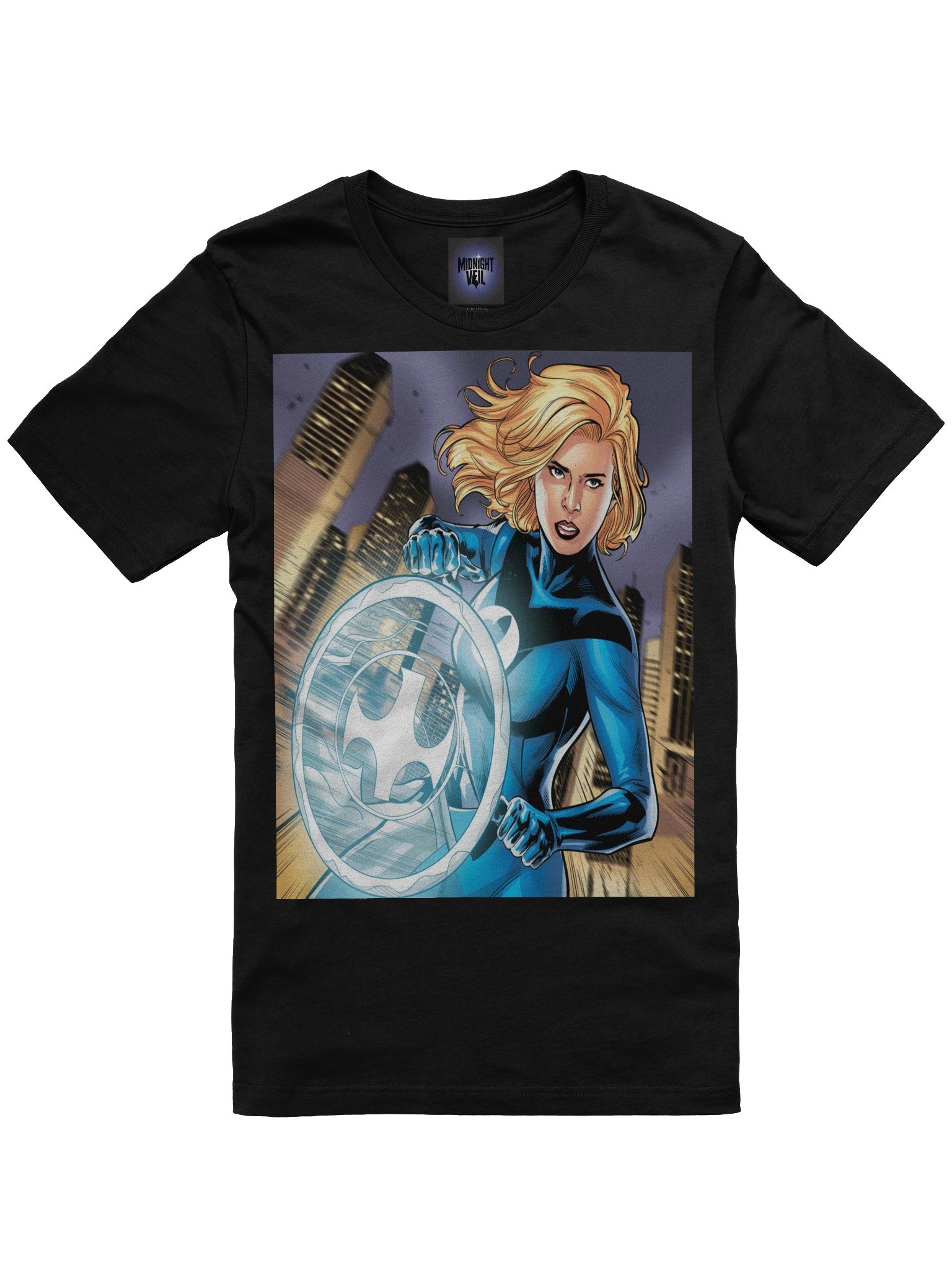 Invisible Woman Phantom Shield Supersoft T-Shirt – Veiled Force Vortex product image (3)