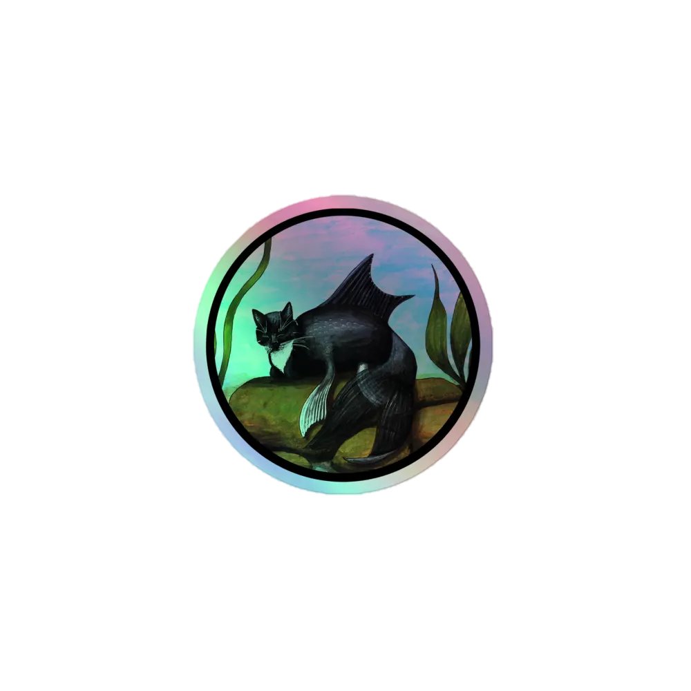 Mermeow Tuxedo Holo Sticker product image (1)