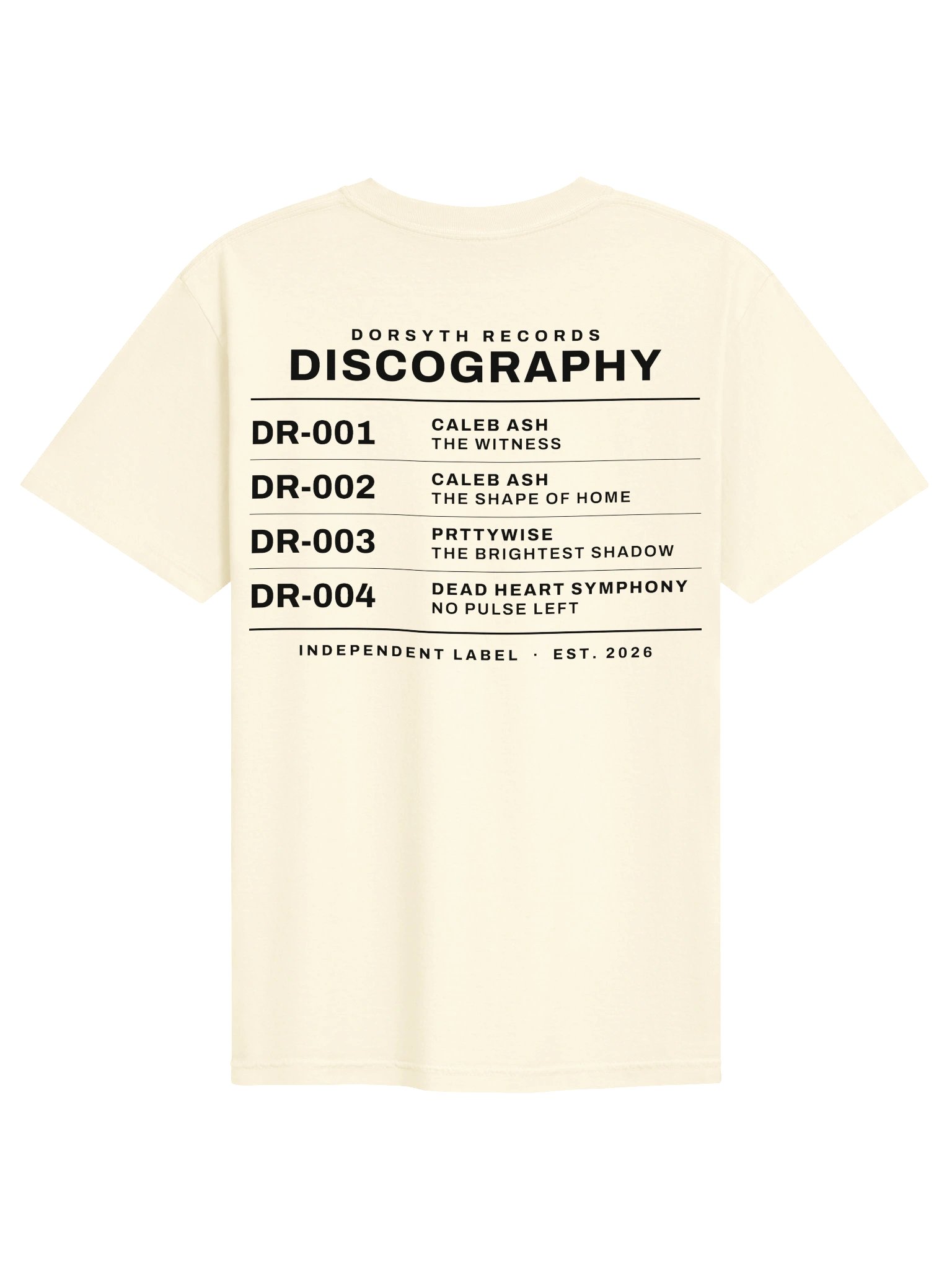 Dorsyth Records — Catalog Tee / 2026 Edition product image (2)