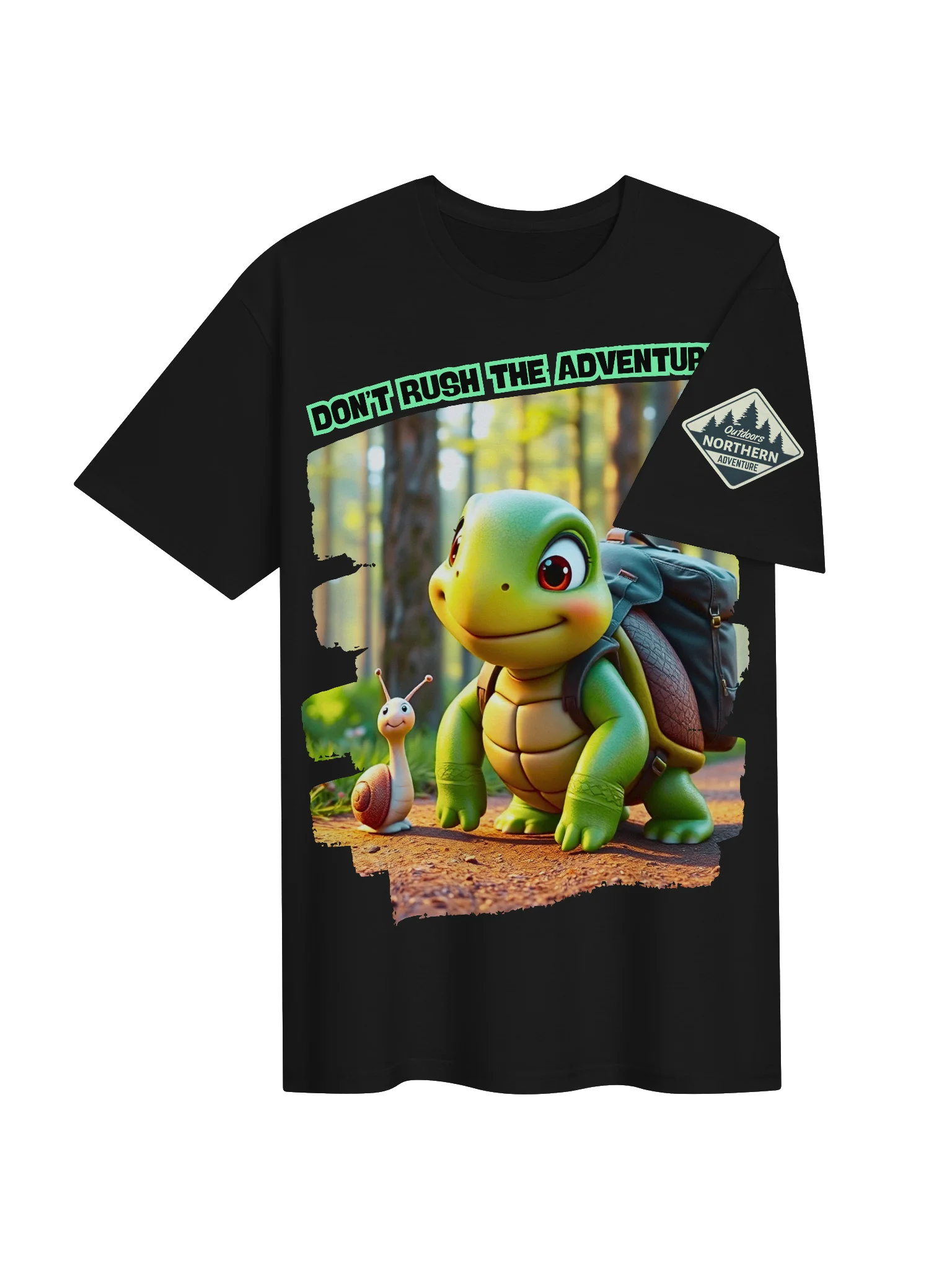 Don’t Rush the Adventure – Slow Hiking Turtle & Snail Unisex T-Shirt product image (25)