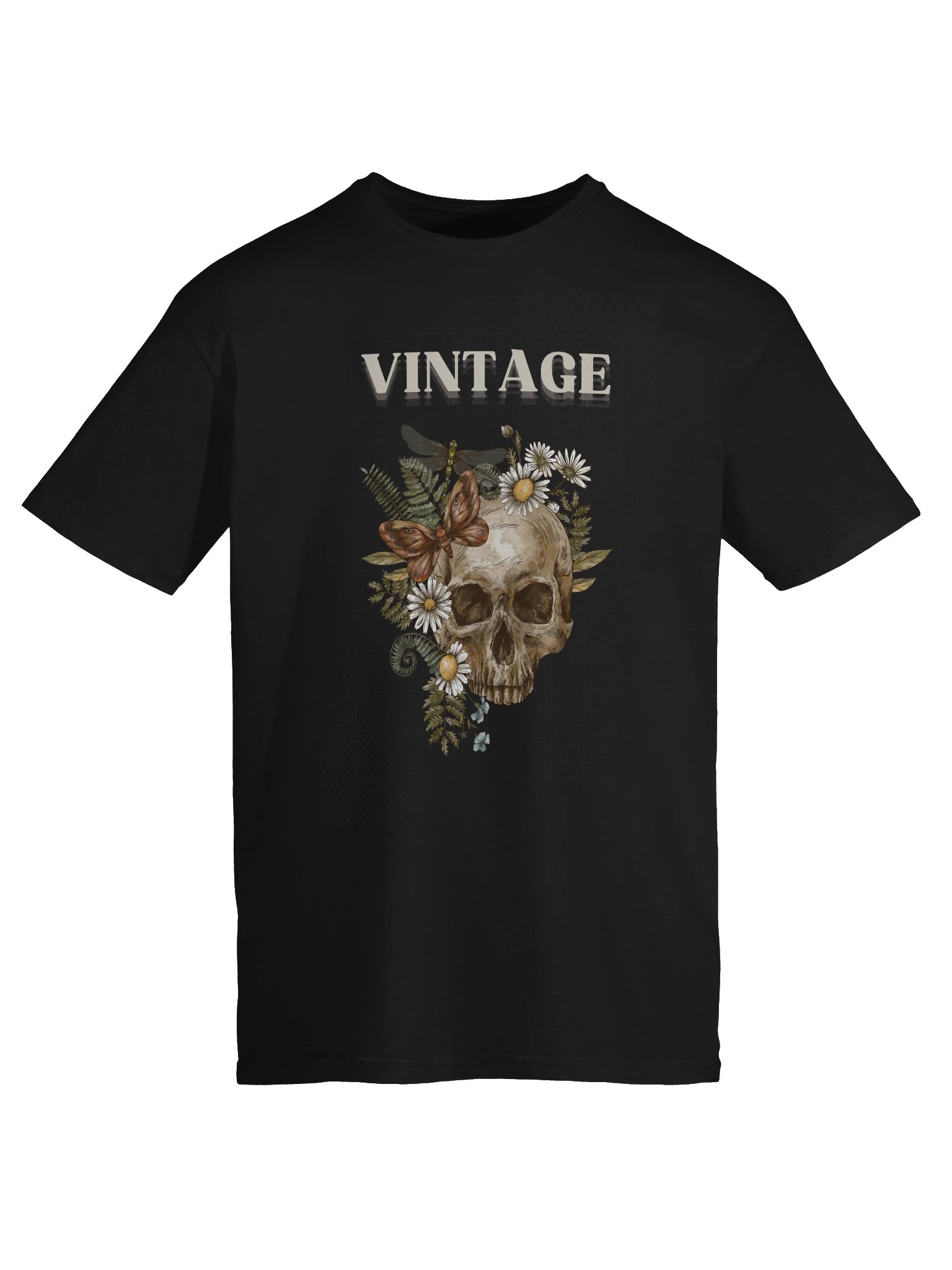 Vintage Floral Skull Softstyle T-Shirt product image (3)