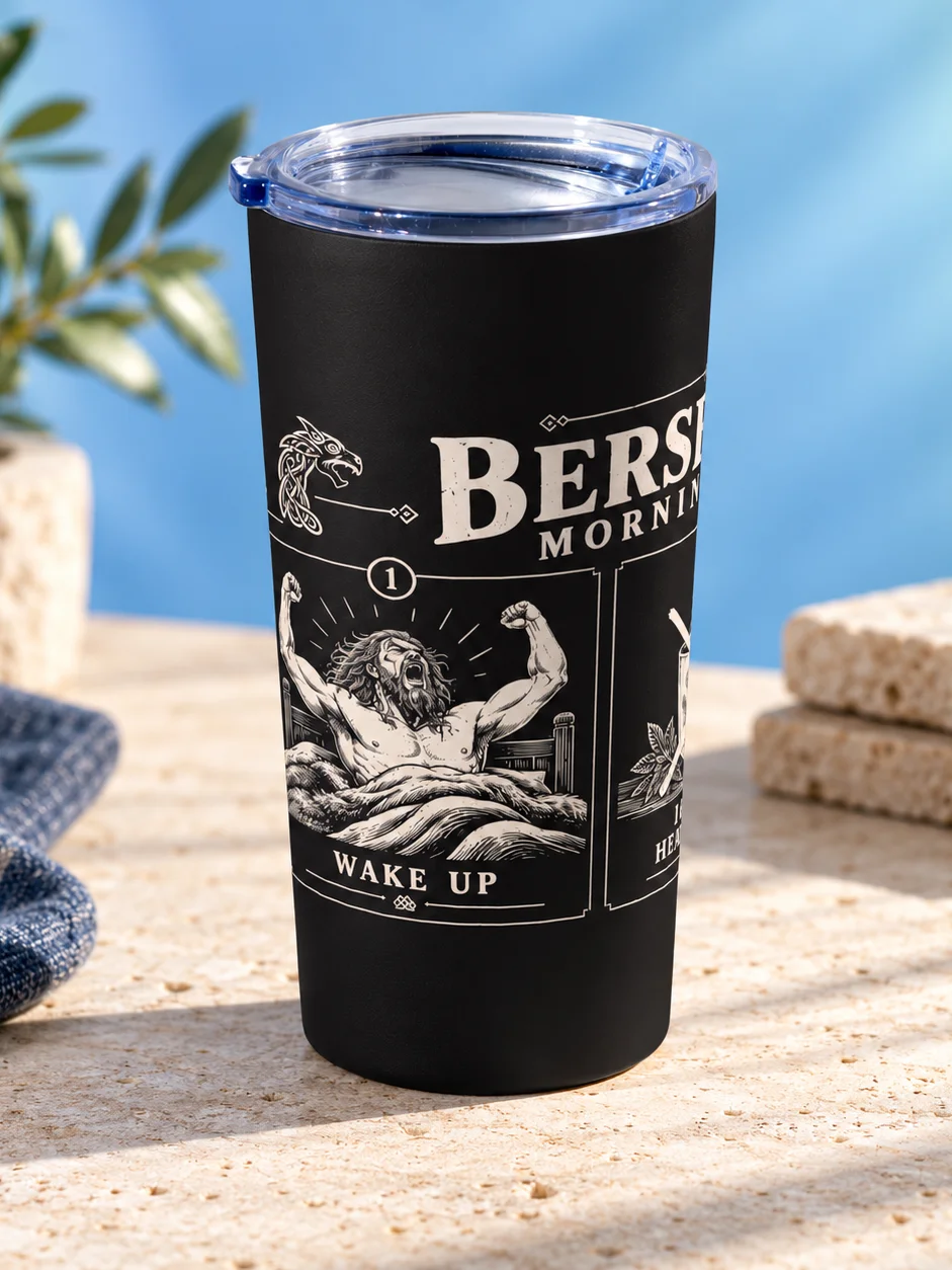 The Berserker's Morning Routine Travel Tumbler product image (1)