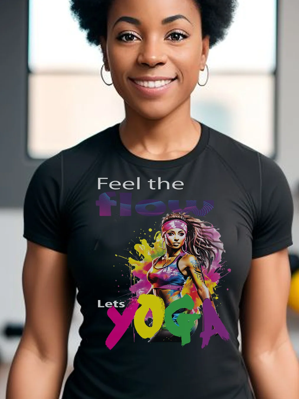 Feel The Flow Lets Yoga Fitness Dance Class Instructor T-Shirt product image (2)