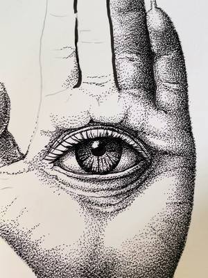 Ink stippling in progress! #art #drawing #ink #stippling #surrealart #psychedelicart #thirdeye #tattooart #surreal #pointillism 