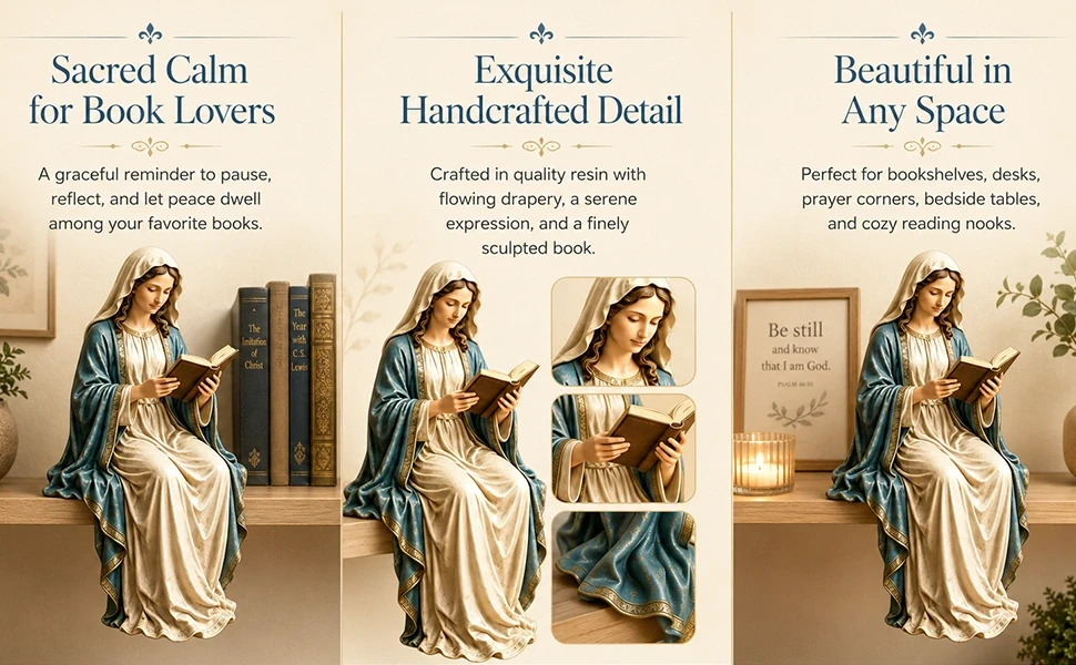 Unique Virgin Mary Reading Figure