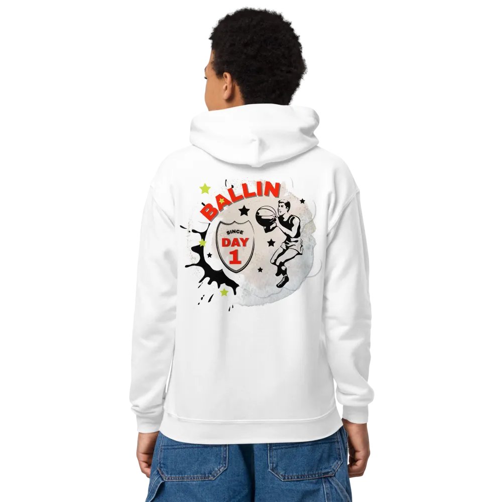 "Hoopster Basketball" Vintage-Inspired Youth Hoodie product image (9)