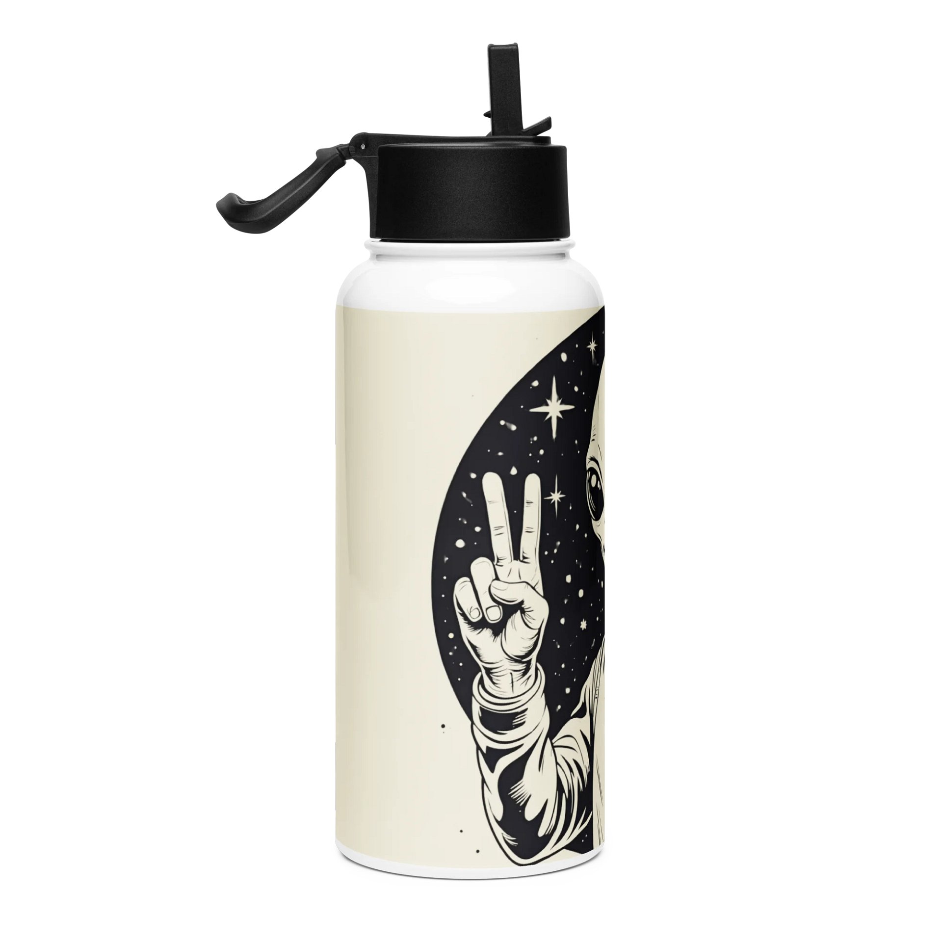 Peaceful Alien Stainless Steel Water Bottle product image (4)