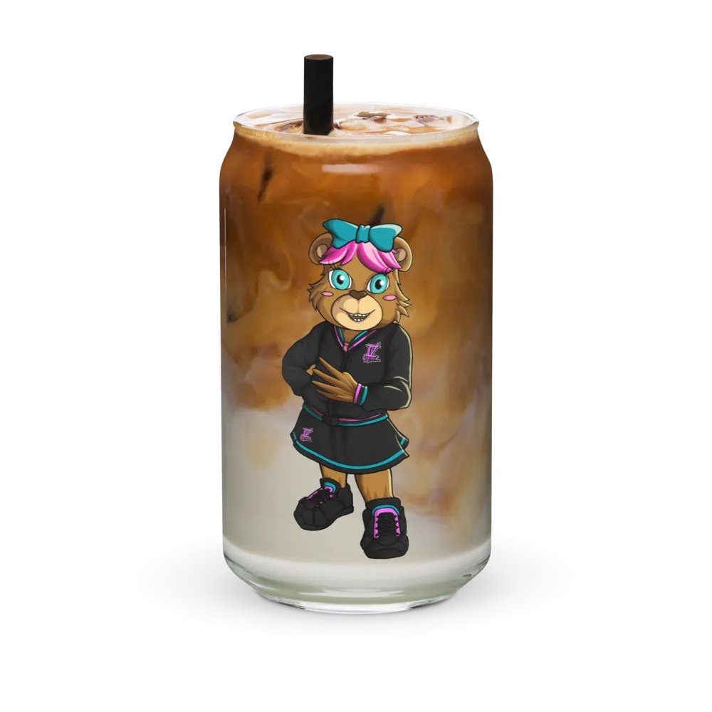 Standing Girl Bear Glass Can product image (3)