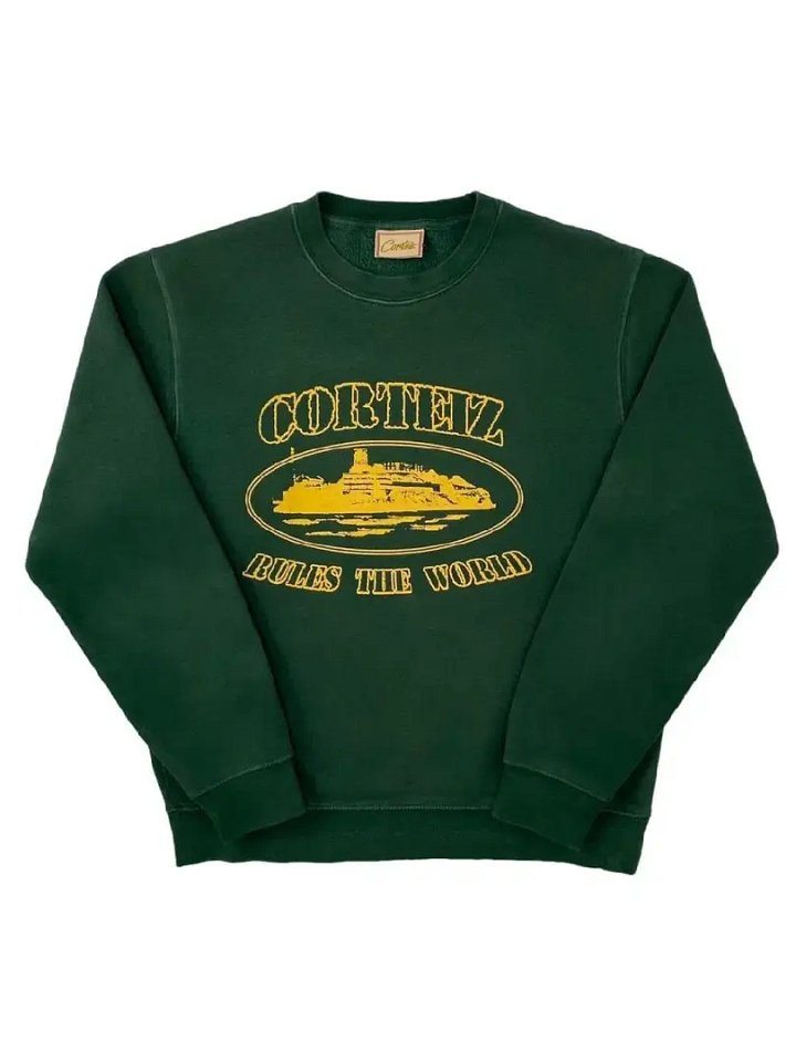 CORTEIZ ALCATRAZ SWEATSHIRT – FOREST GREEN product image (1)