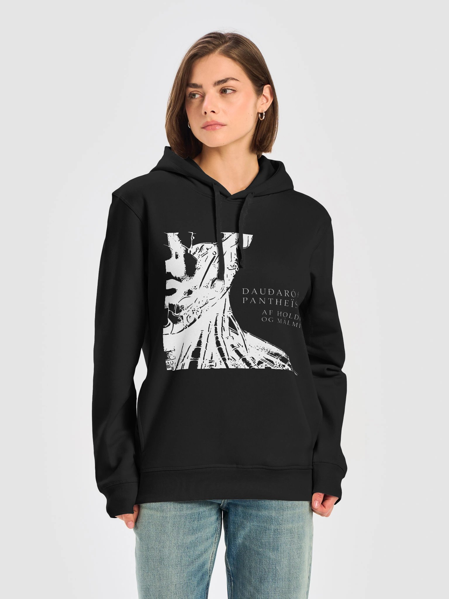Dauðaró & Pantheïst — Af holdi og málmi Limited Edition Unisex Pocket Hoodie (Black) product image (5)