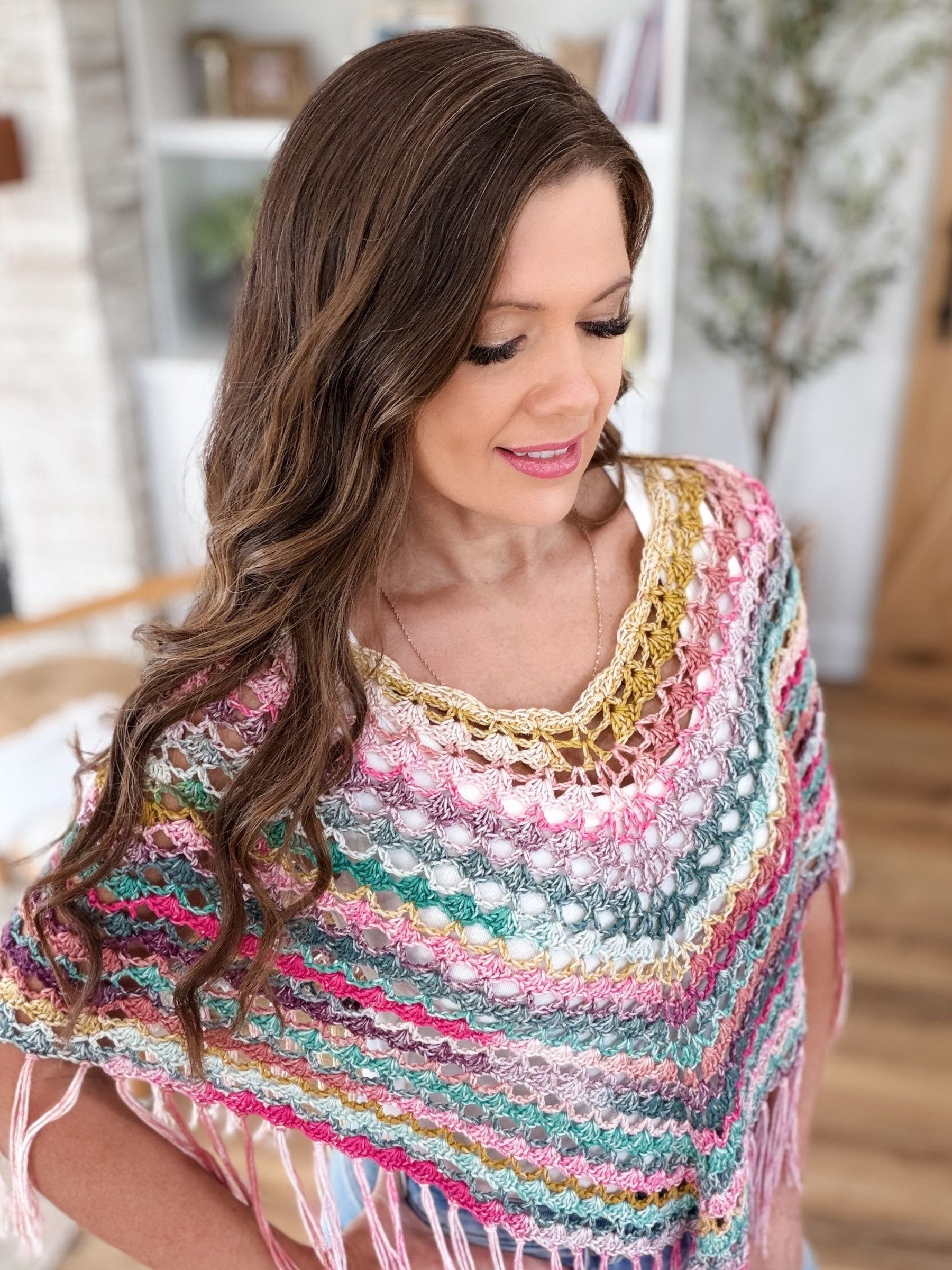 Sienna Shell Stitch Poncho Crochet Pattern product image (4)
