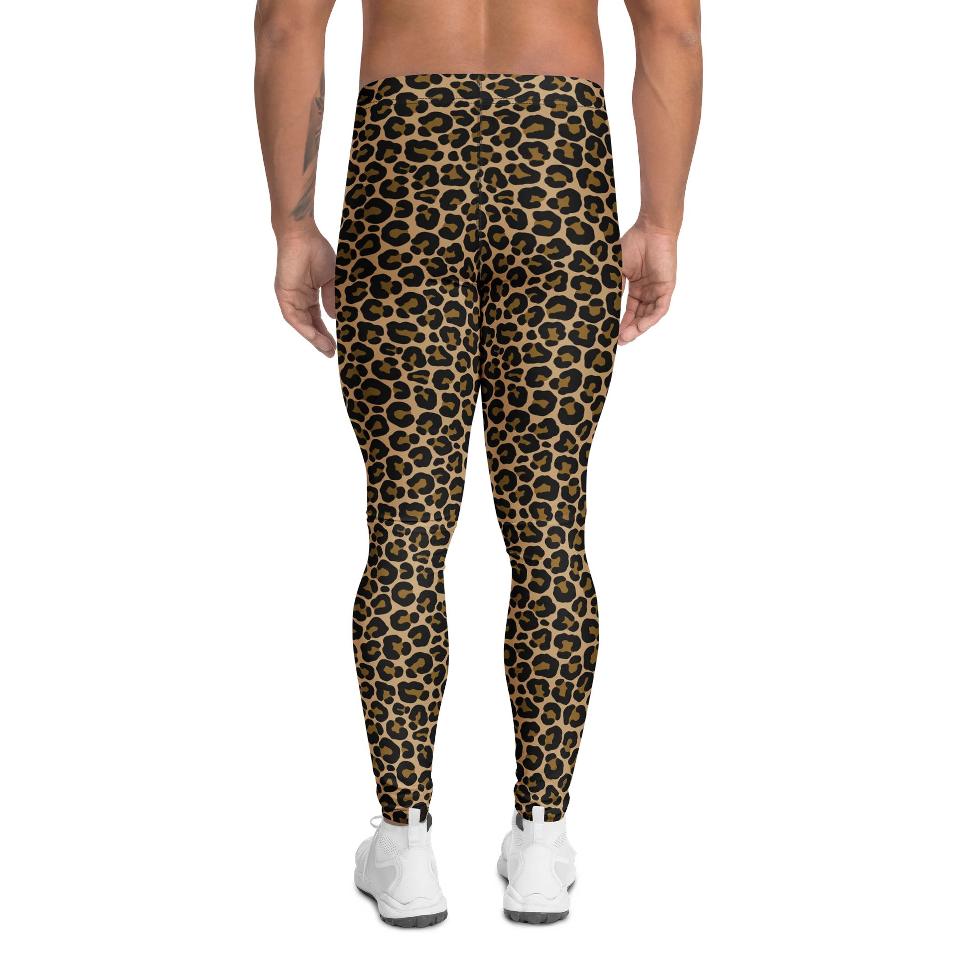 Comfortable Men's Leggings Brown Leopard Print product image (2)