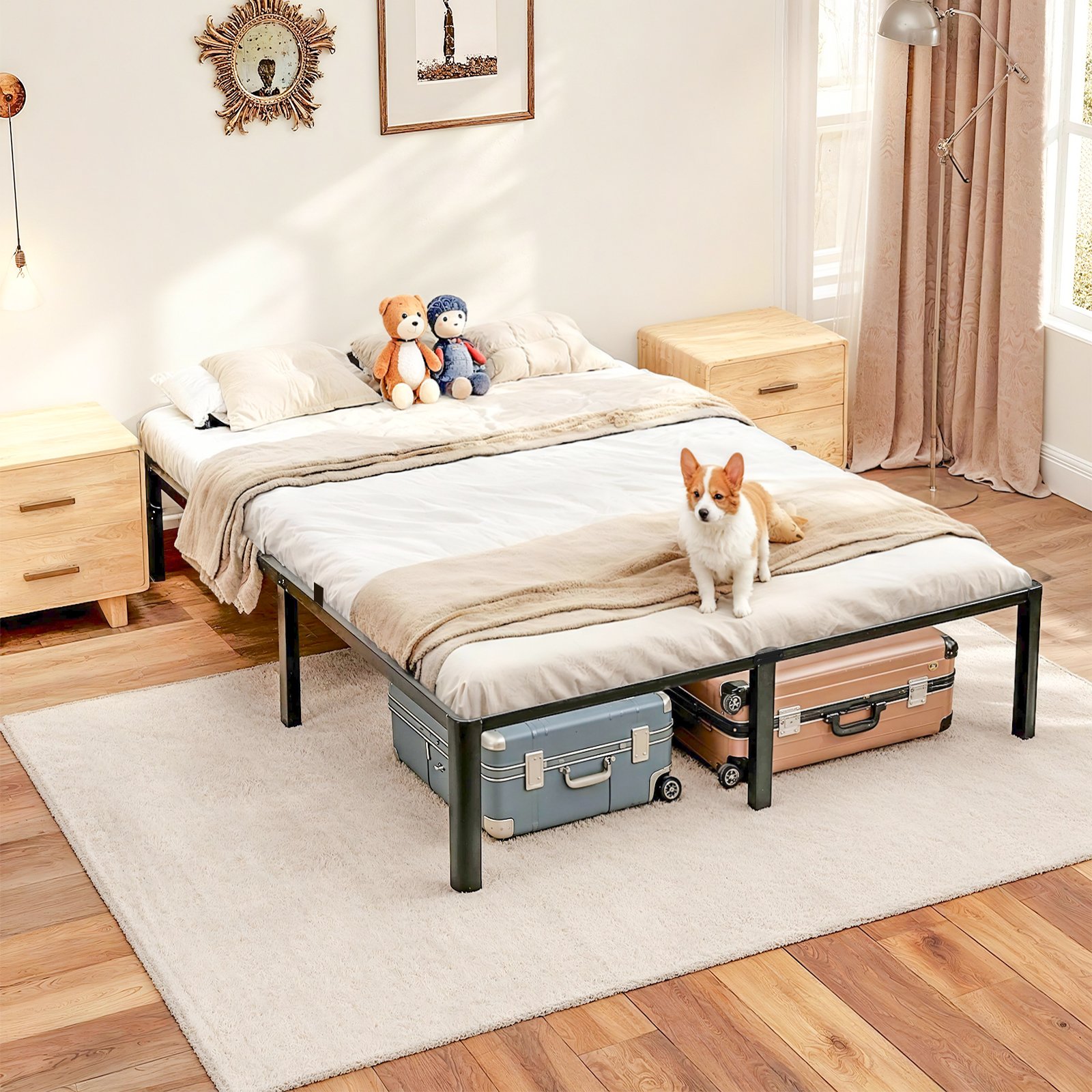 Queen Bed Frame, 14 Inch Metal Platform Bed Frame Queen Size with Storage Space Under Bed, Heavy Duty Steel Slat Support, Easy Assembly, No Box Spring Needed product image (8)