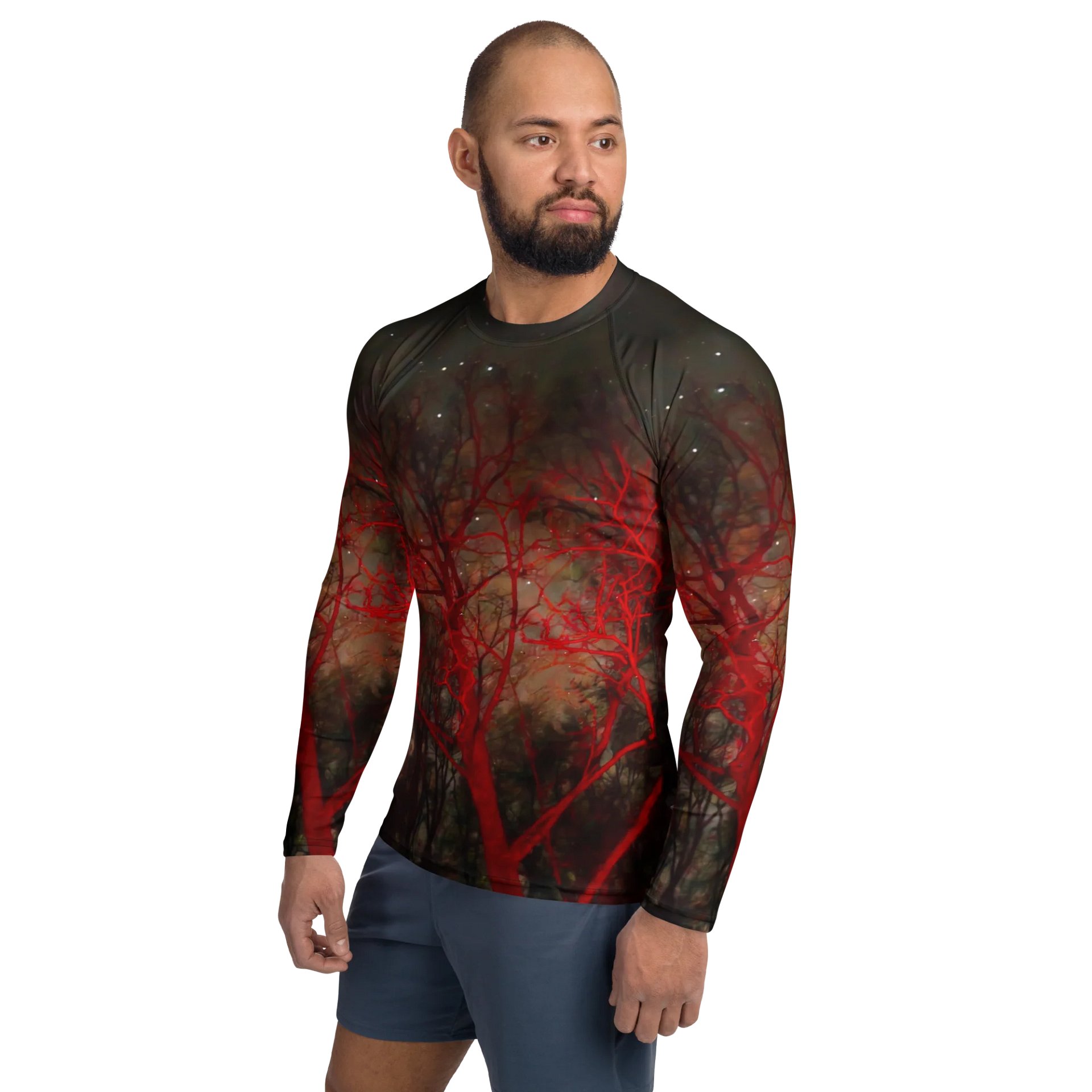 Red Forrest, Night Sky Men's Rash Guard product image (3)