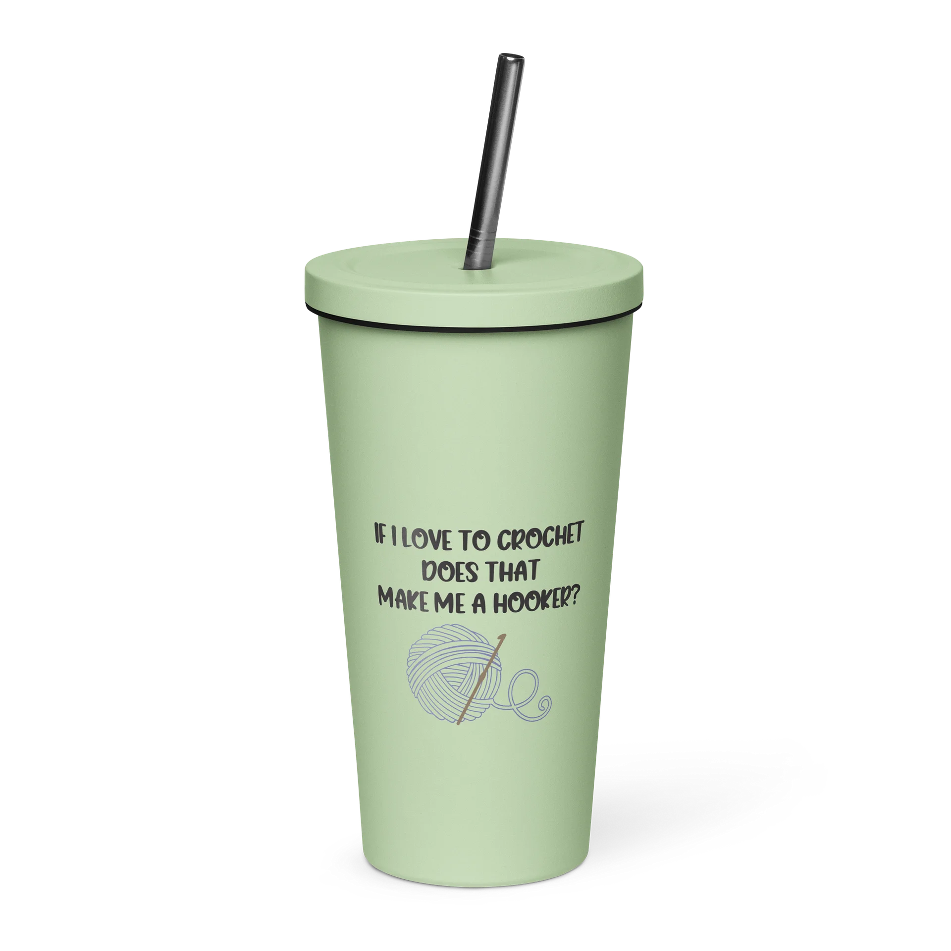 Funny Crochet Tumbler 20oz | If I Love to Crochet Does That Make Me a Hooker | Crochet Lover Gift | Crafter Humor Cup | Yarn Lover Travel Mug product image (4)