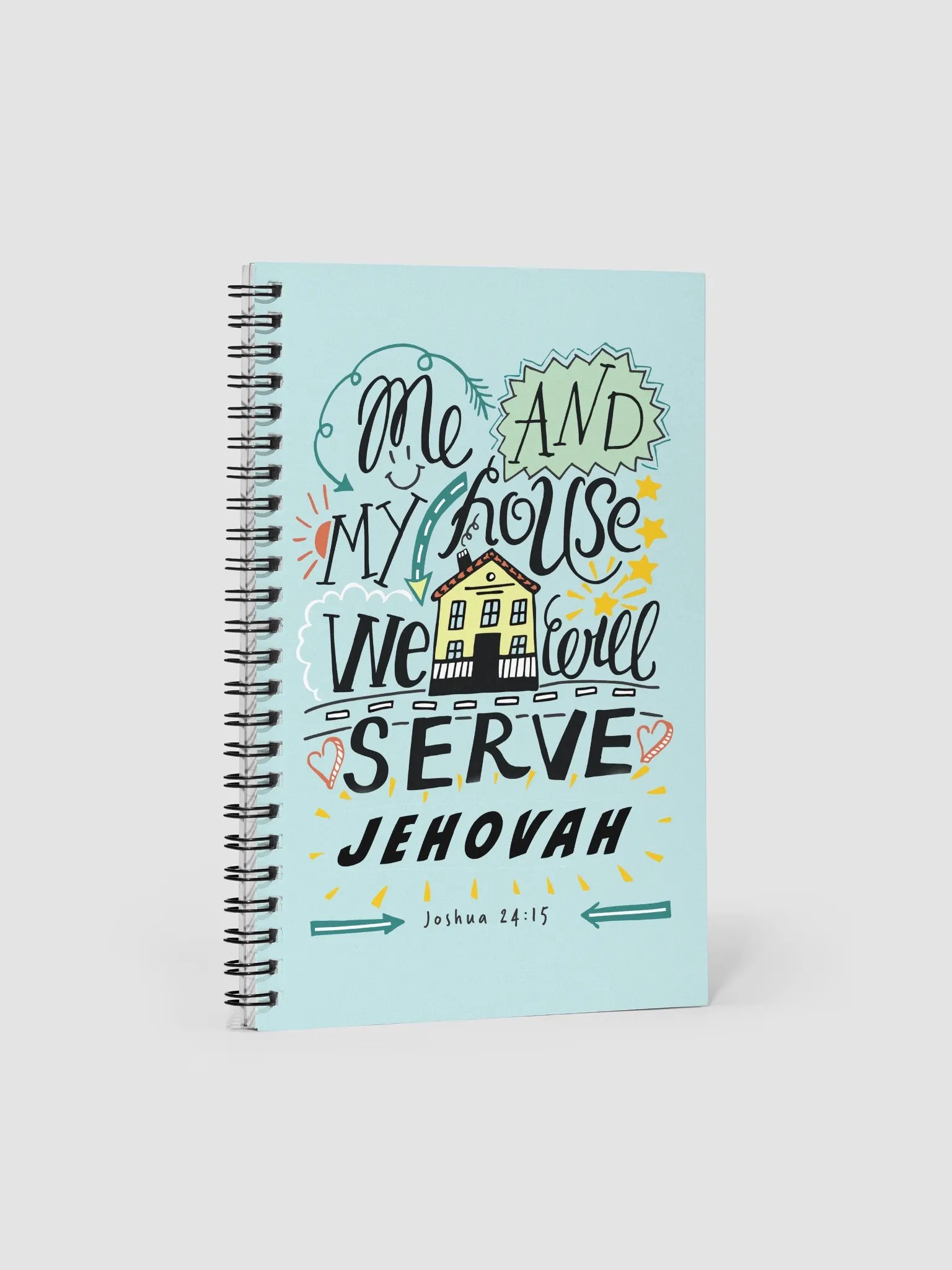 “Me and My House Will Serve Jehovah” Spiral Notebook – Joshua 24:15 Edition product image (1)
