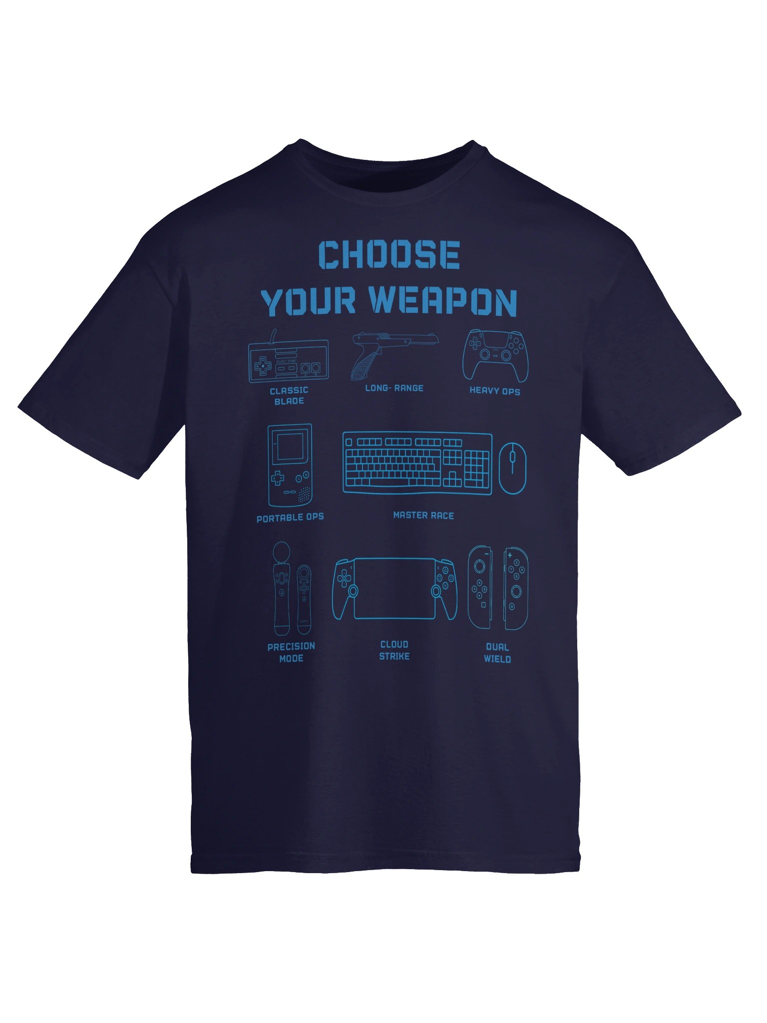 Choose Your Weapon Gaming T-Shirt | Retro Gamer Blueprint Tee product image (43)