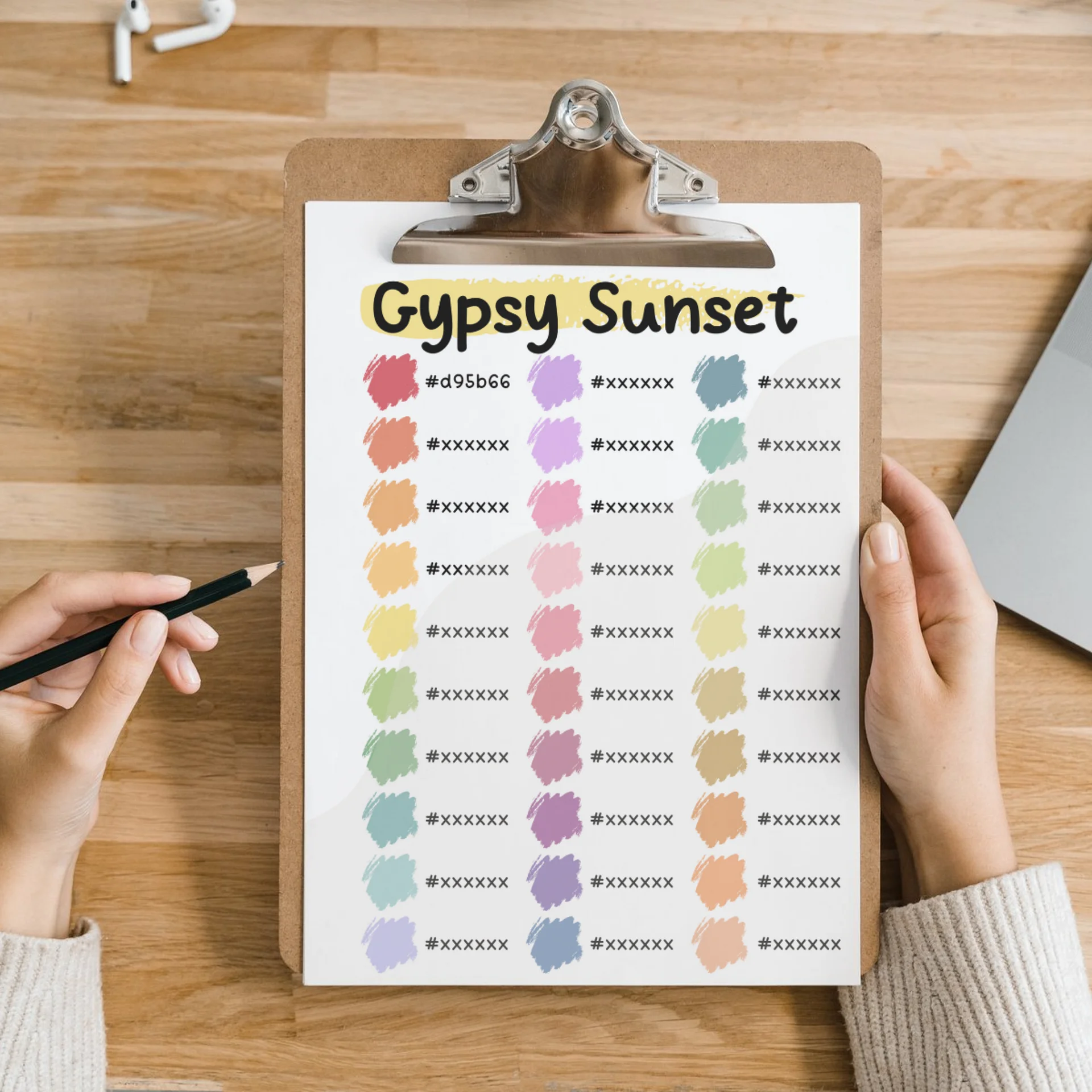 Gypsy Sunset Procreate Color Palette with HEX Codes ★ DIGITAL ★ product image (4)
