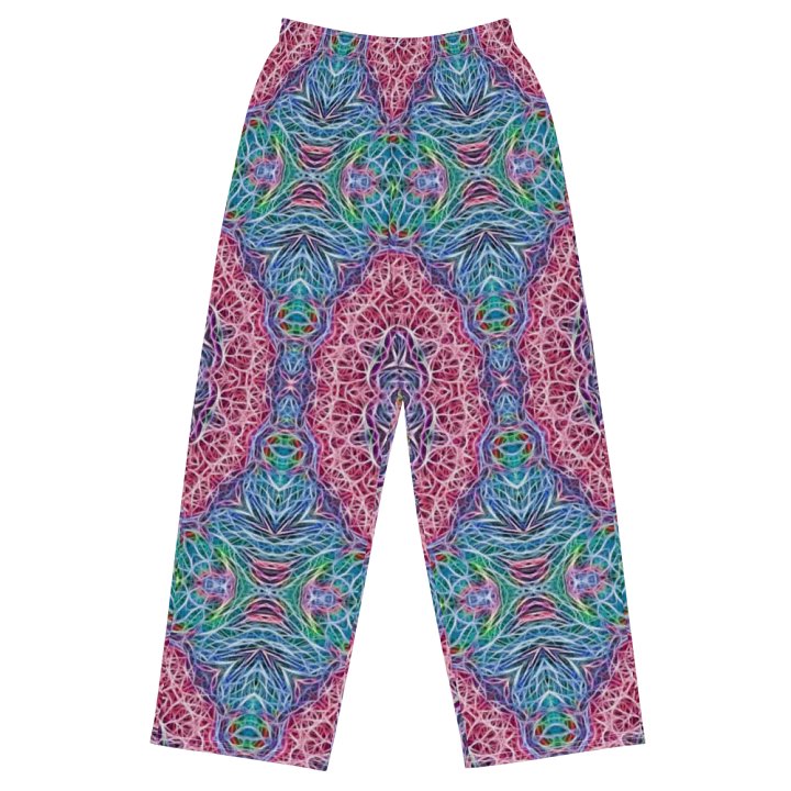 Blue Red Snowflake Kaleidoscope Wideleg Pants product image (2)