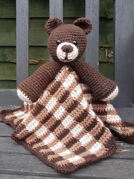 Crochet Bear Lovey Pattern, Baby Security Blanket PDF Pattern - Crafting Happiness product image (1)