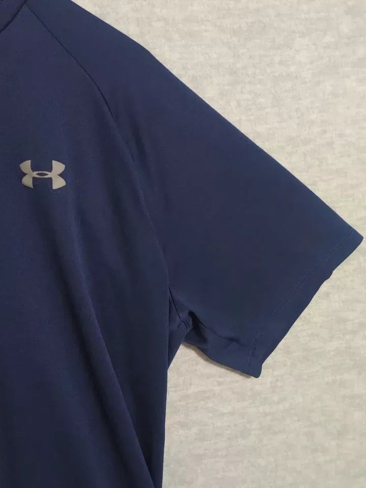 Under Armour Men Activewear Top Large Navy Logo Short Sleeve Crew Neck Tech Tee product image (3)