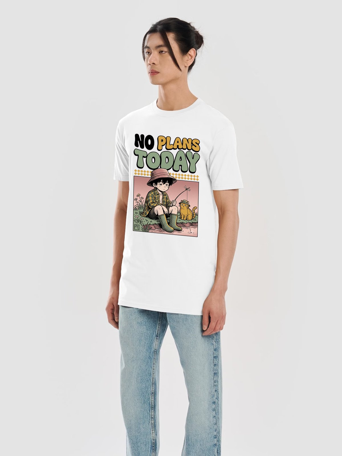 No Plans Today Anime Cat Poster T-shirt product image (2)