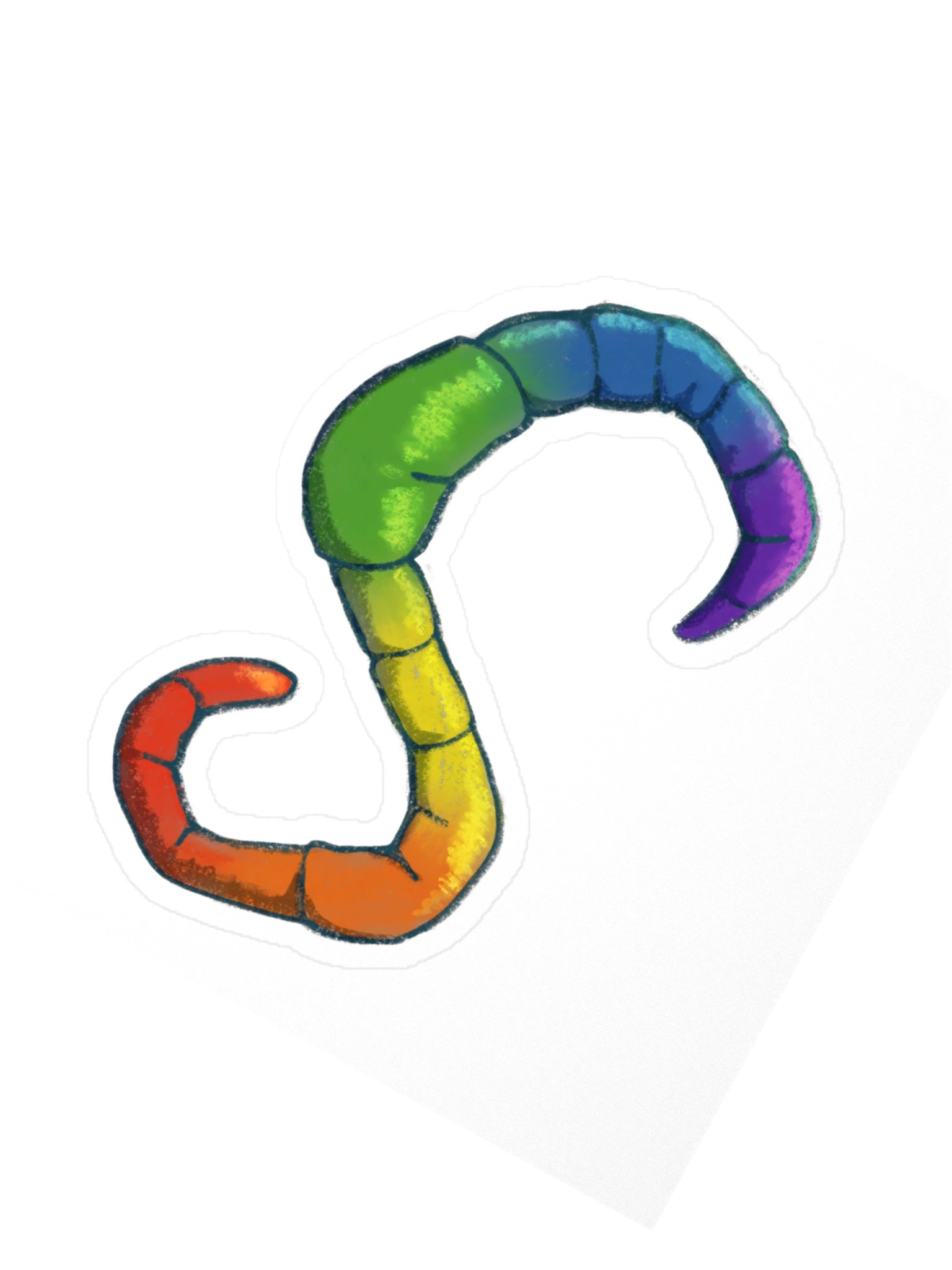 Rainbow Worm Sticker product image (2)