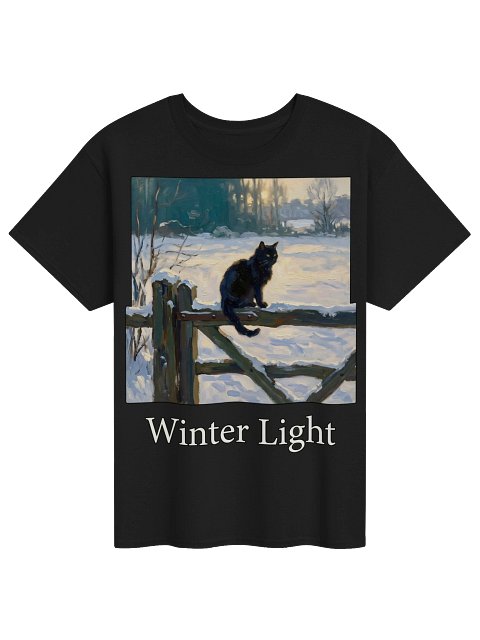 Winter Fence Cat Tee