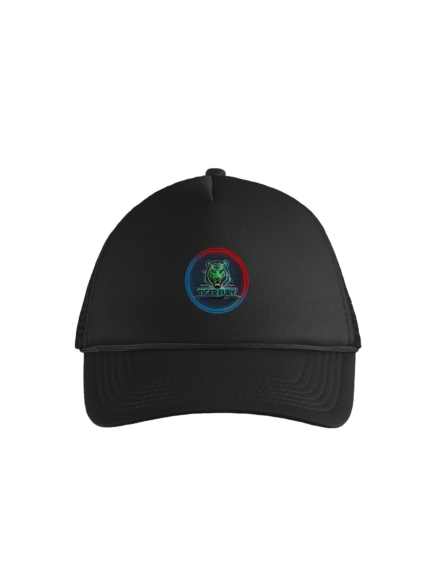 Tiger Fury Neon Glitch Trucker Hat product image (1)