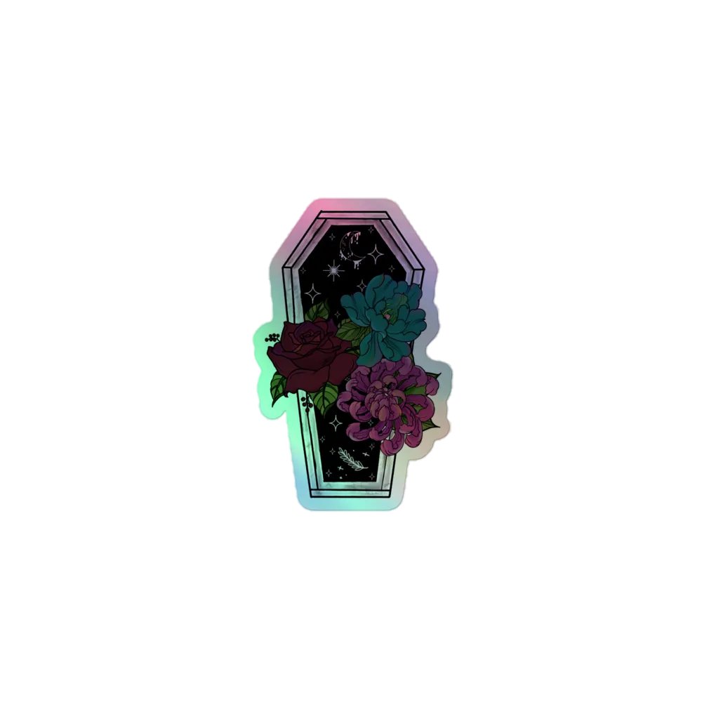 Floral Coffin Holo Sticker product image (1)
