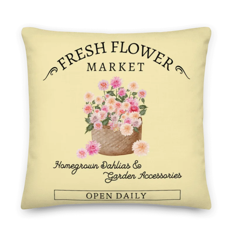 Fresh Flower Market Dahlia Summer Cottage Pillow product image (1)