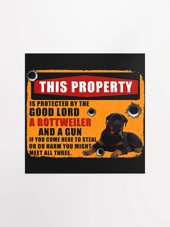 Guardian Rottweiler Warning Poster product image (5)