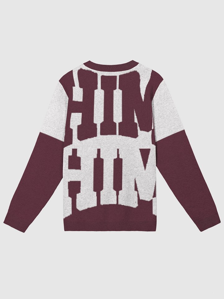 HIM Maroon Offset Knitted Crewneck Sweater product image (2)